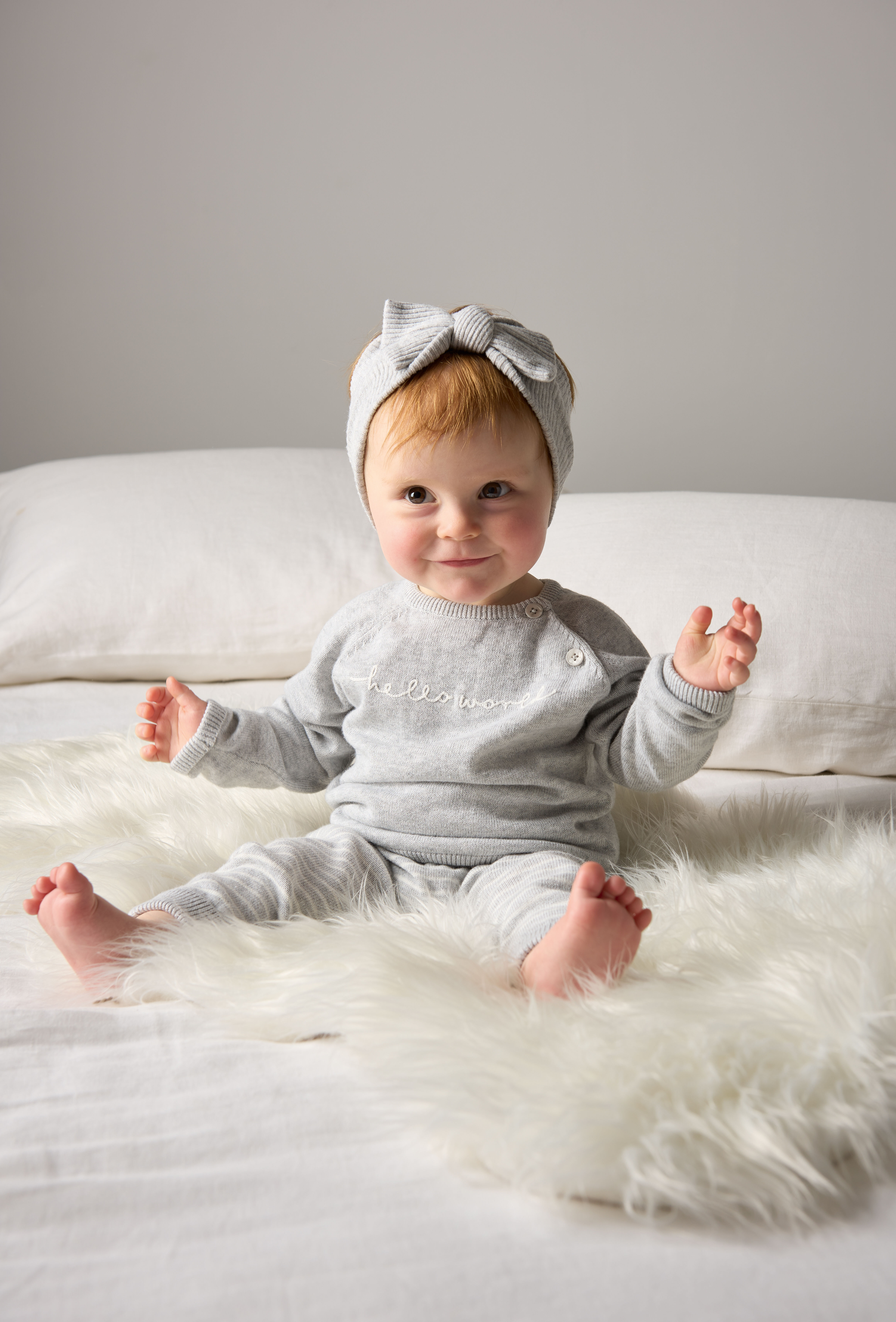 Hello World Knit Top & Trousers - Set Of 2 image number 7