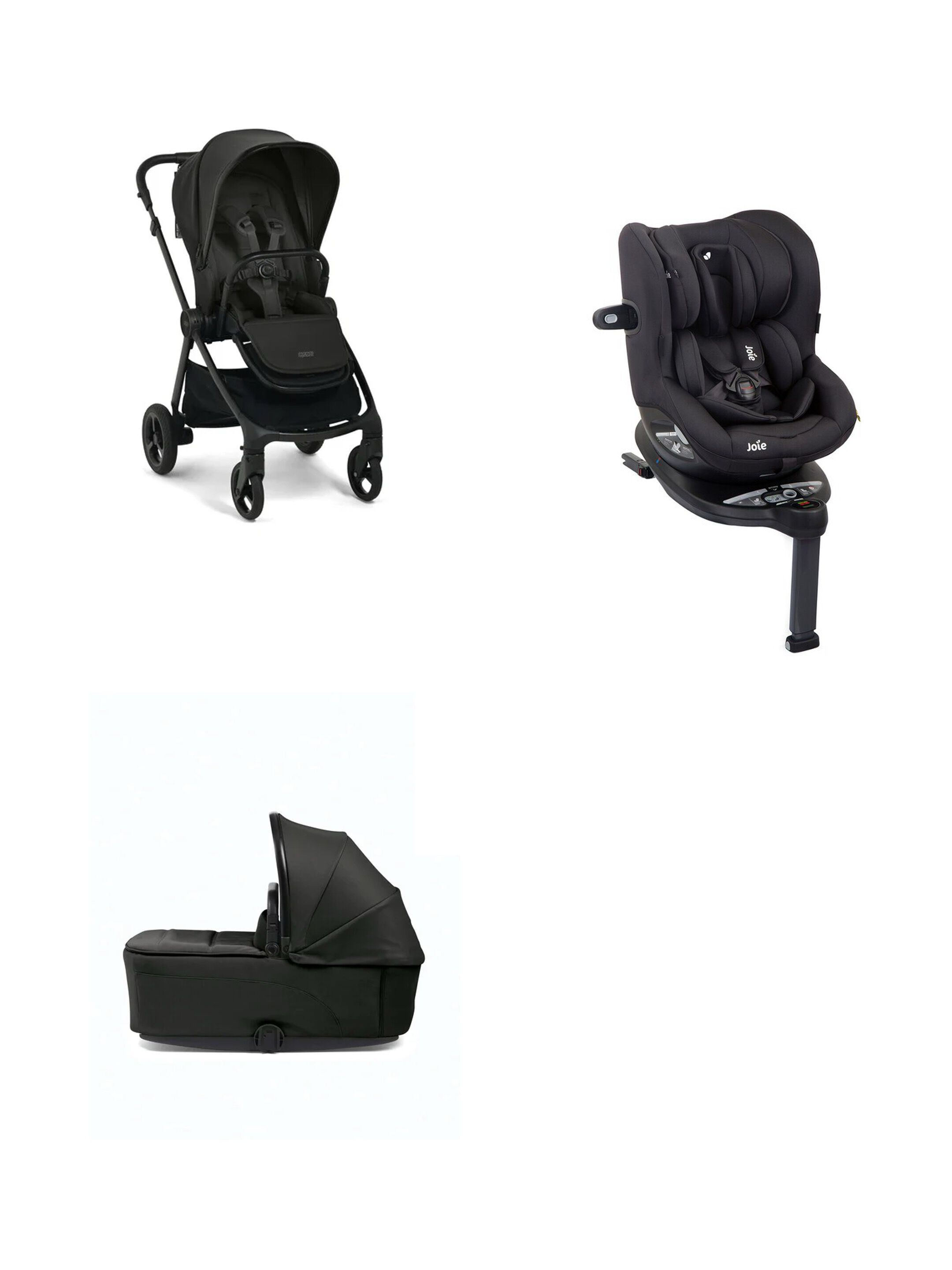 Vardo Noir Pushchair 3 Piece Bundle with Joie Car Seat Coal