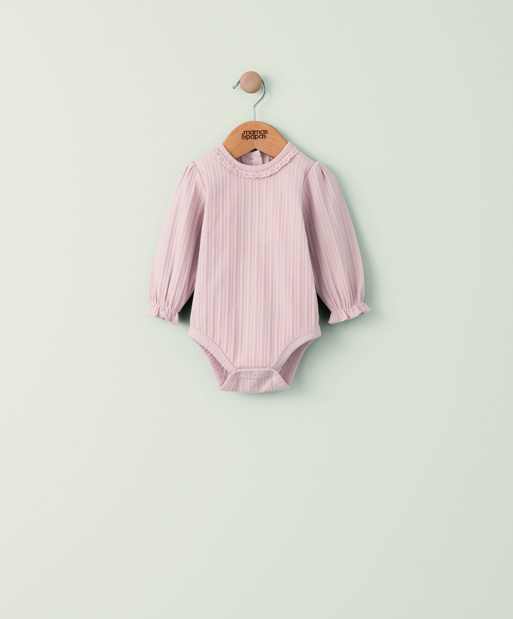 Pink Lace Trim Bodysuit