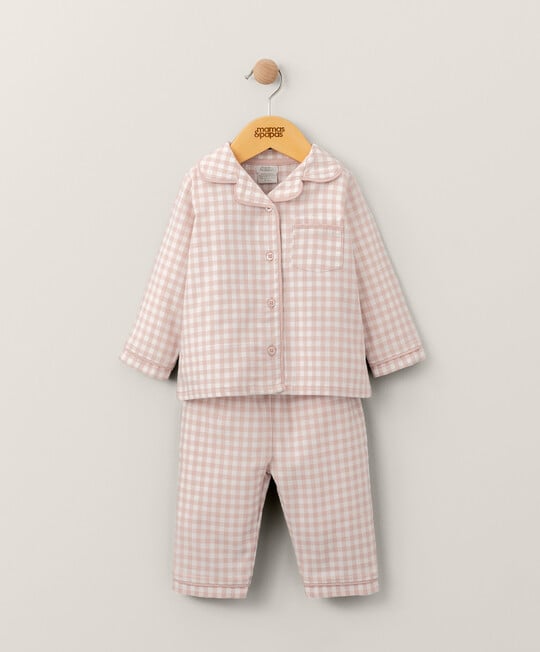 Pink Check Woven Pyjamas image number 1