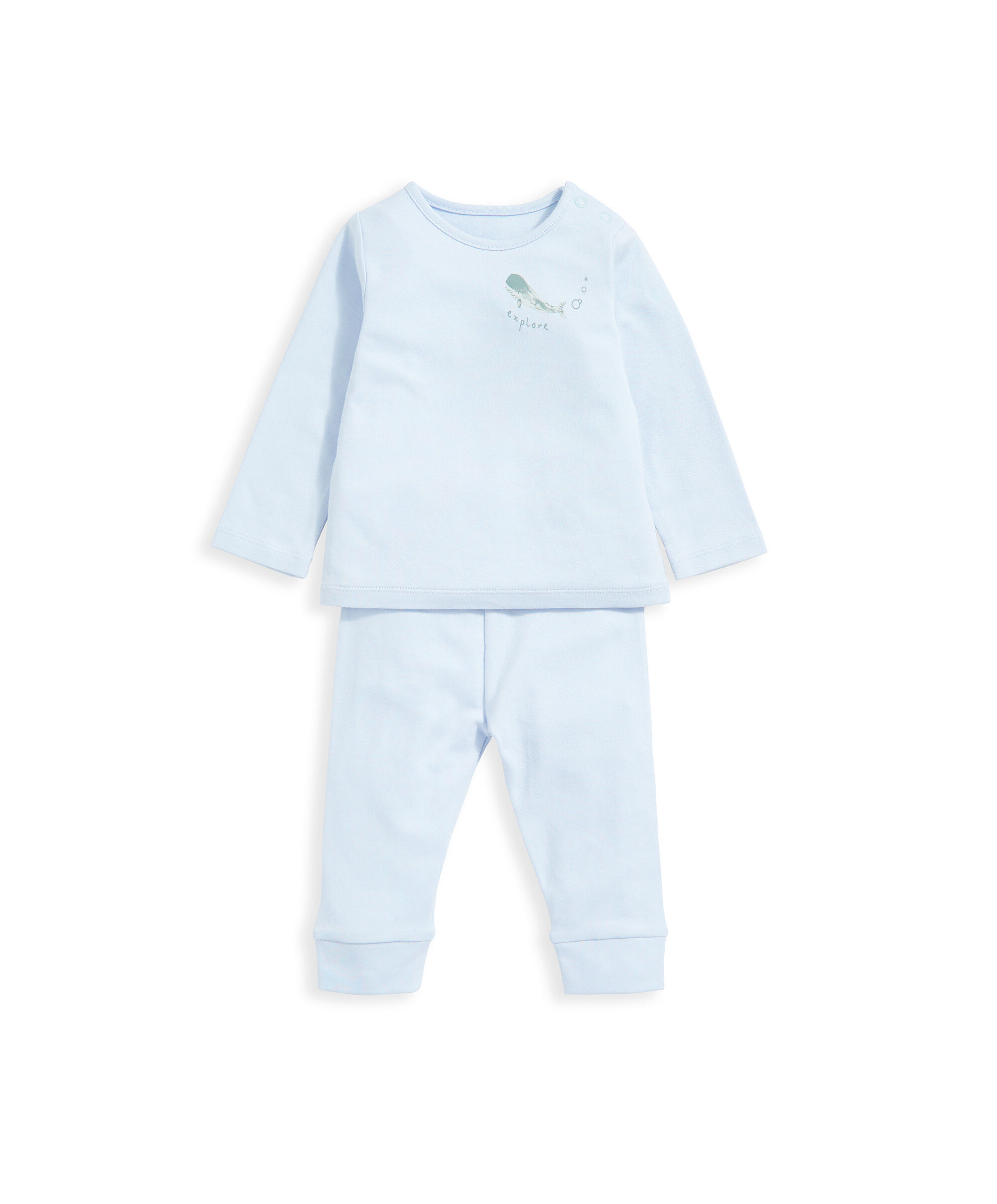 Whale Jersery PJs (Set of 2) - Blue image number 3