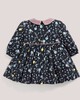 Floral Print Cotton Dress with Collar Navy- 0-3 image number 2