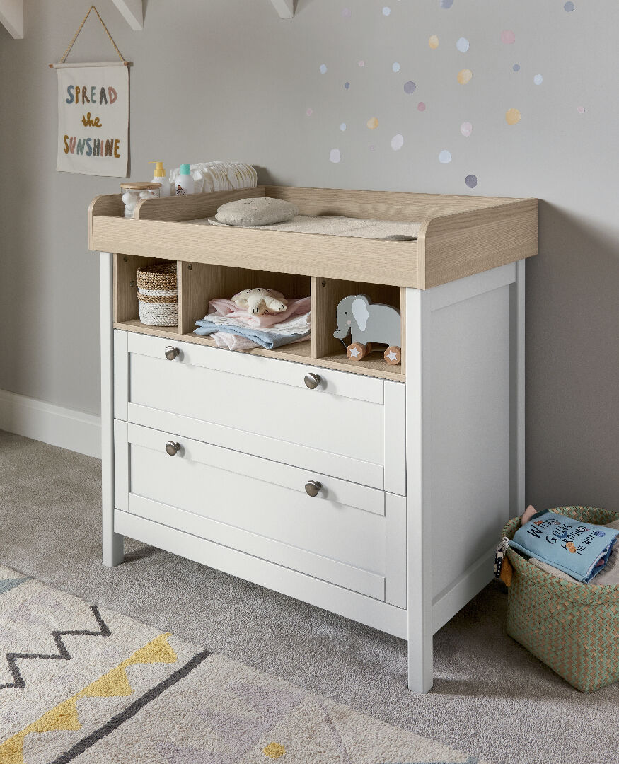 Harwell Dresser Changer White/Oak image number 1