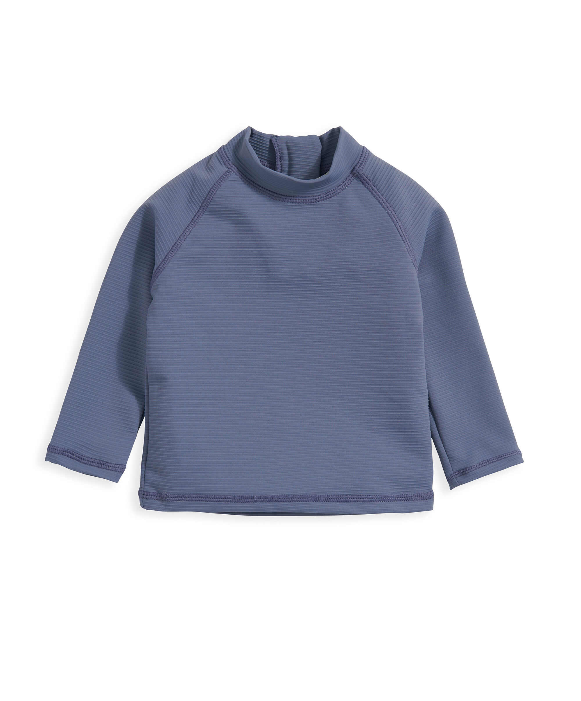 Ribbed Rash Top Swimwear - Blue image number 2