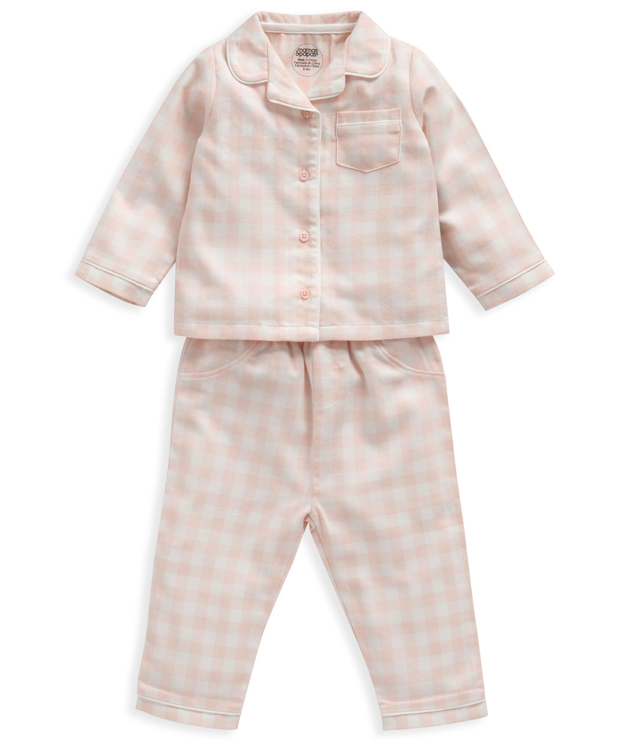 Pink Gingham Woven Pyjamas image number 1