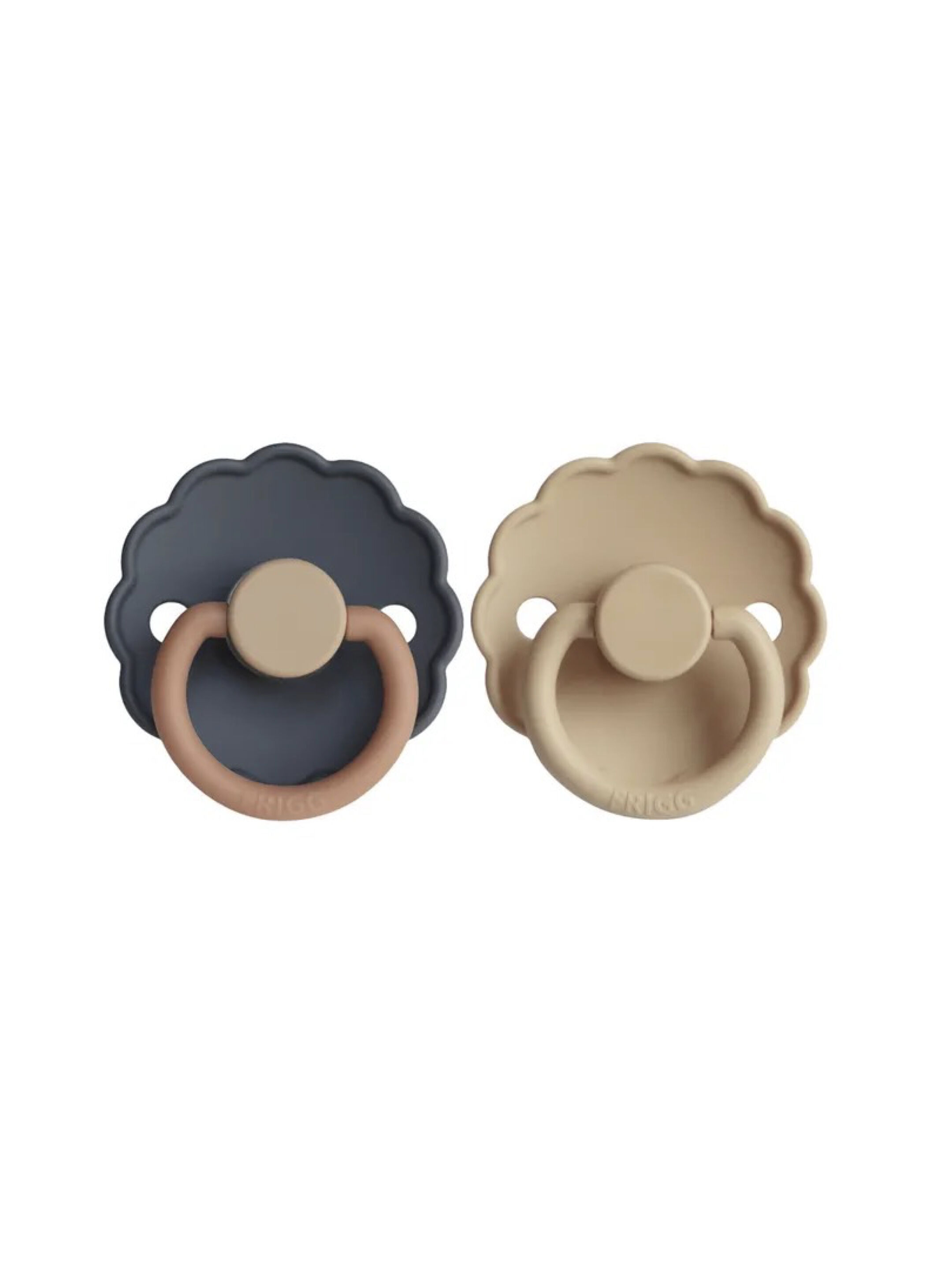 FRIGG Daisy Silicone Baby Pacifier 0-6M 2-Pack Aurora/Croissant - Size 1 image number 1
