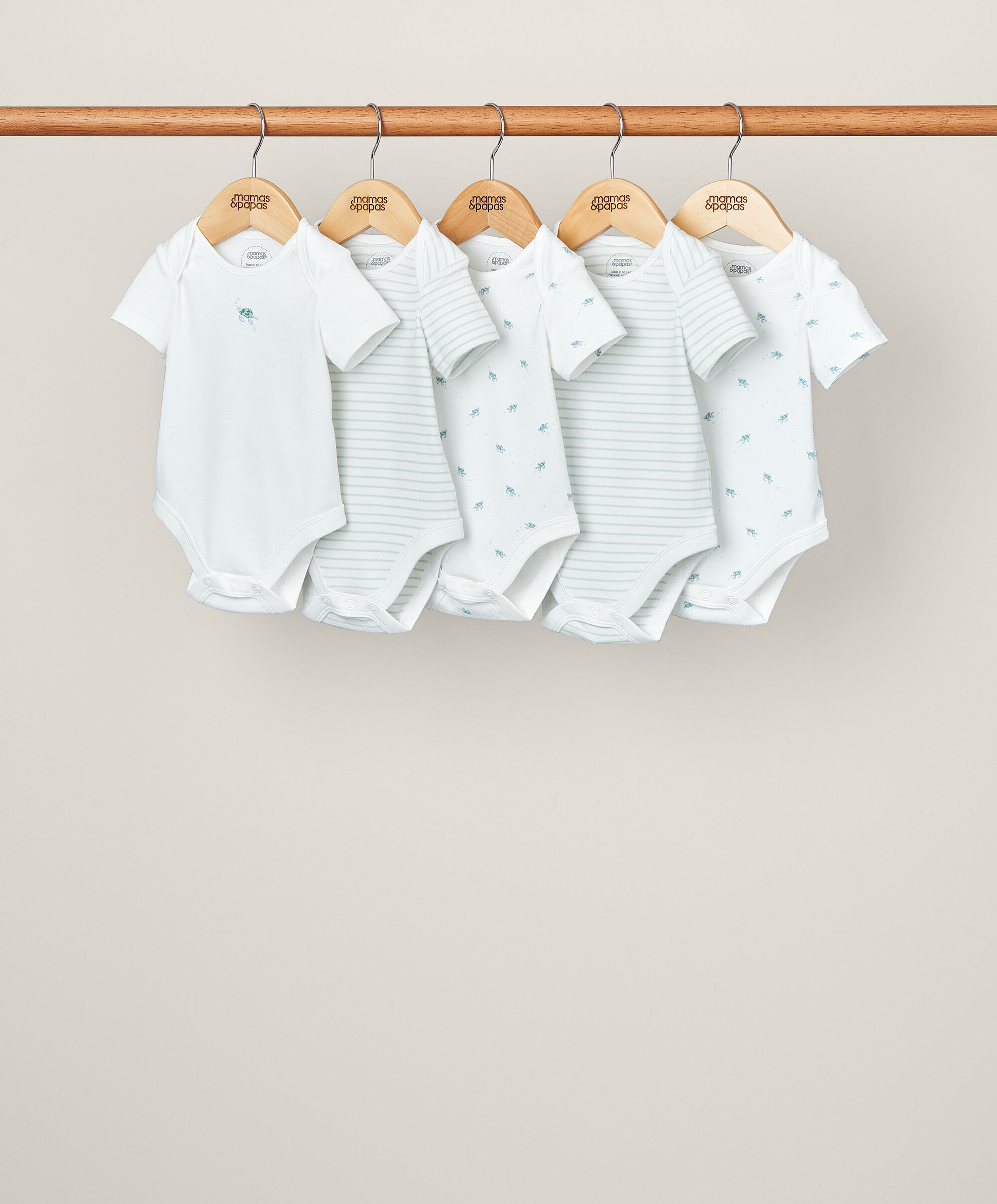 Turtle Short Sleeve Bodysuits (Pack of 5) - Blue image number 1
