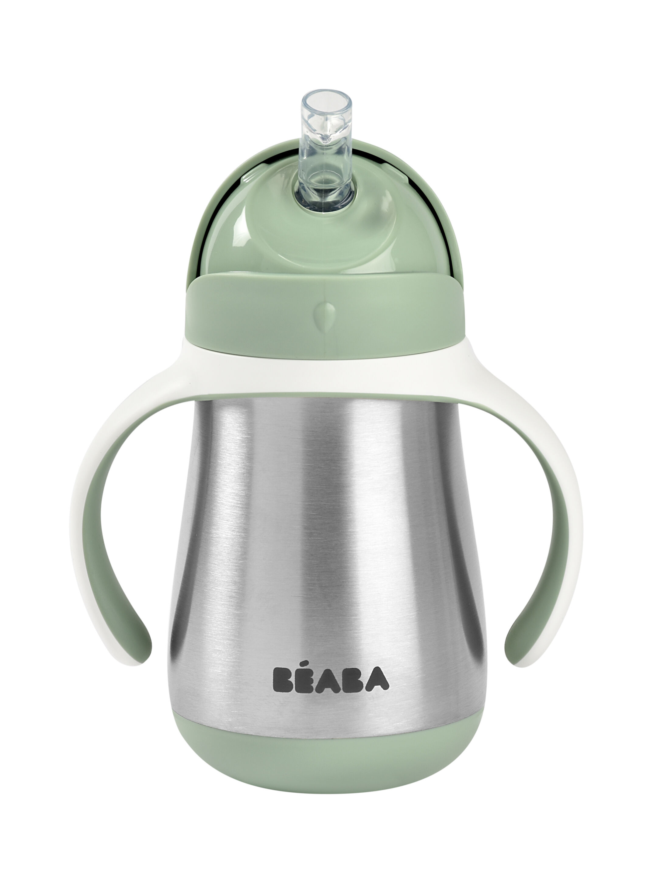 Beaba Stainless Steel Straw Cup - Sage Green image number 3