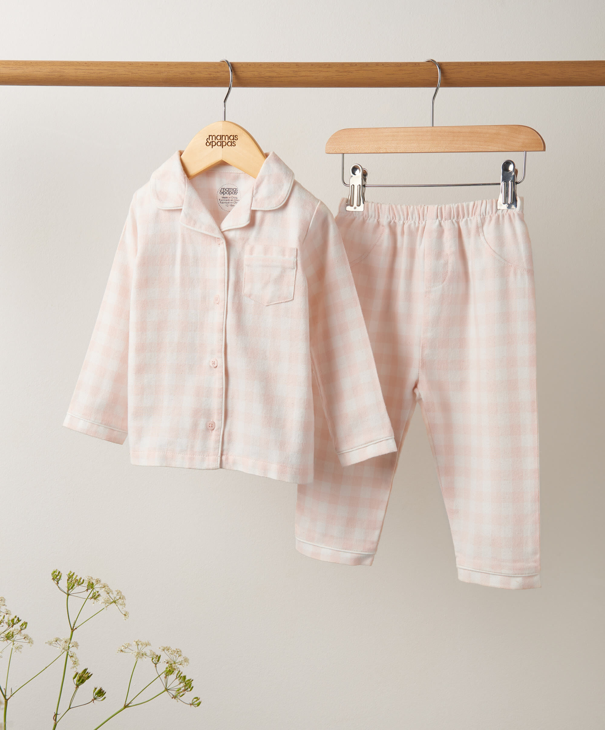 Pink Gingham Woven Pyjamas image number 9