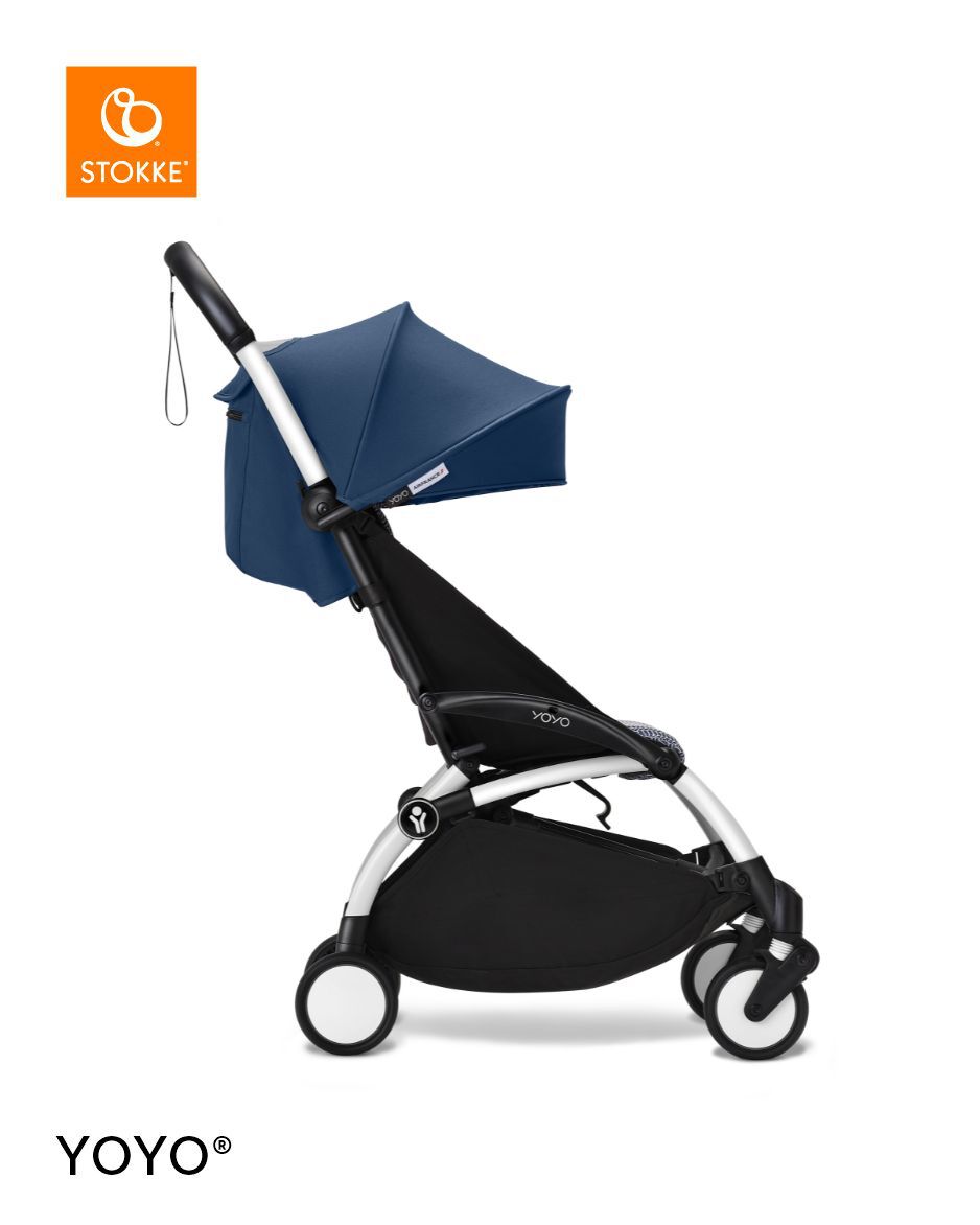 Stokke YOYO3 White Frame with 6+ Color Pack - Air France Blue & Cup Holder (3 Pieces) image number 1
