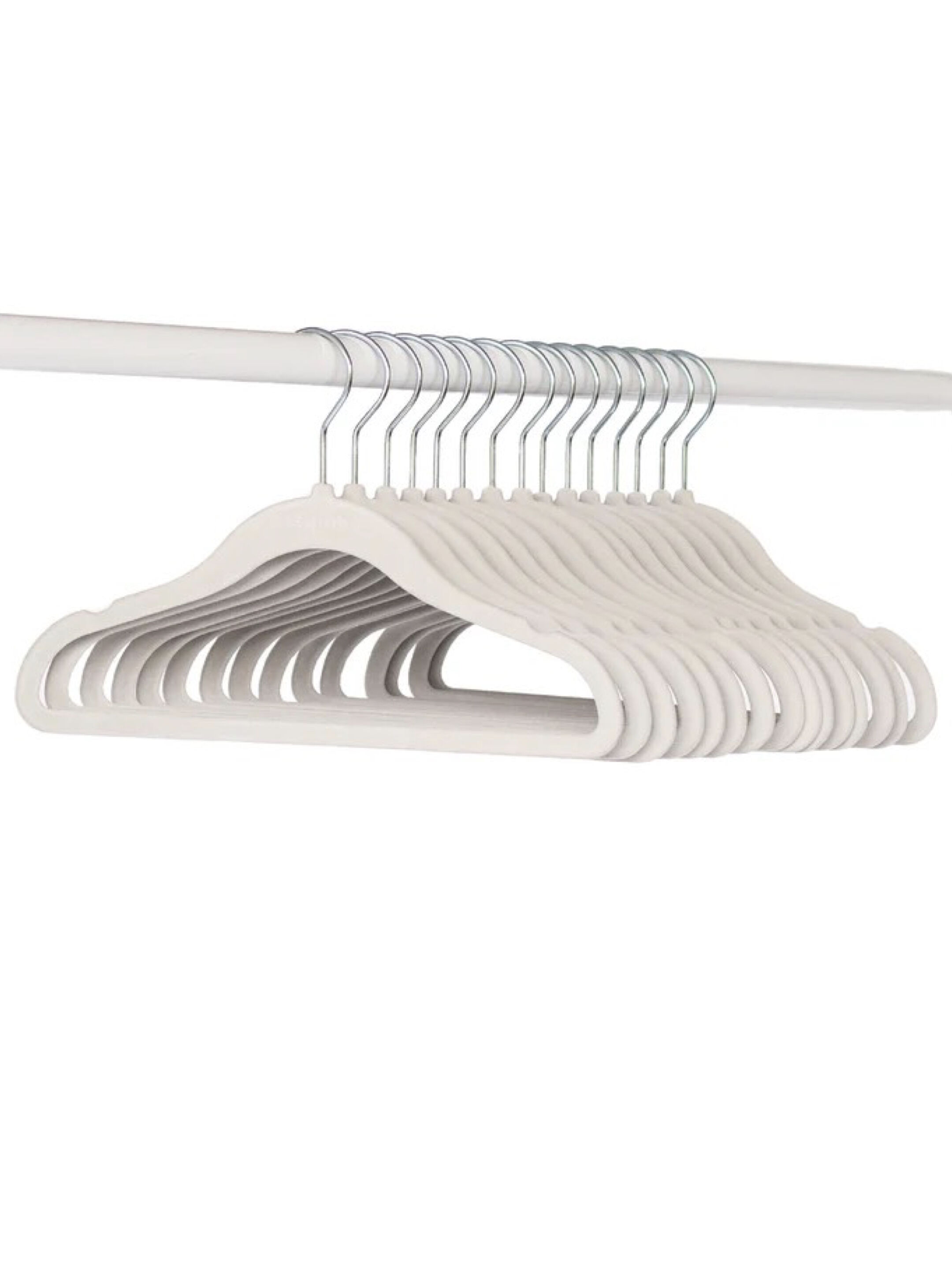 3 Sprouts Velvet Hanger - Gray (Set of 15) image number 1