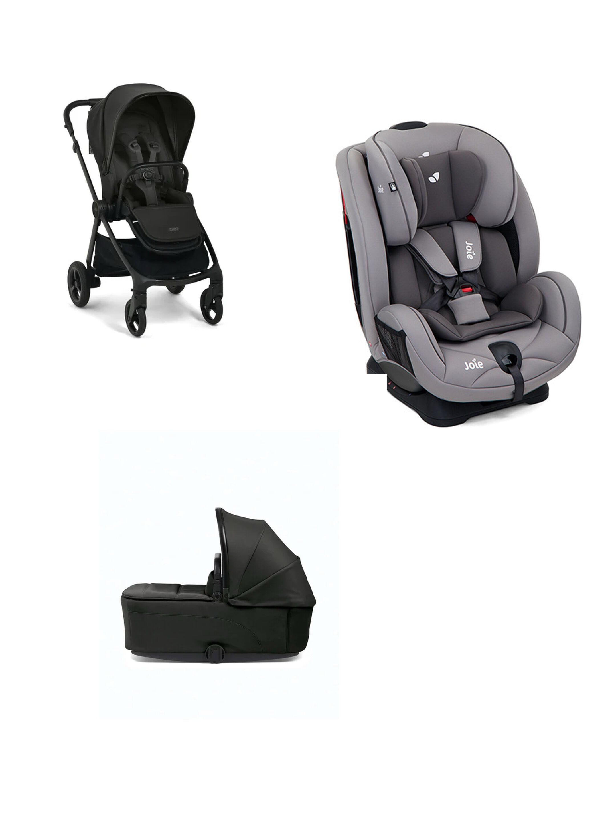 Vardo Noir Pushchair 3 Piece Bundle with Joie Stages Car Seat - Grey