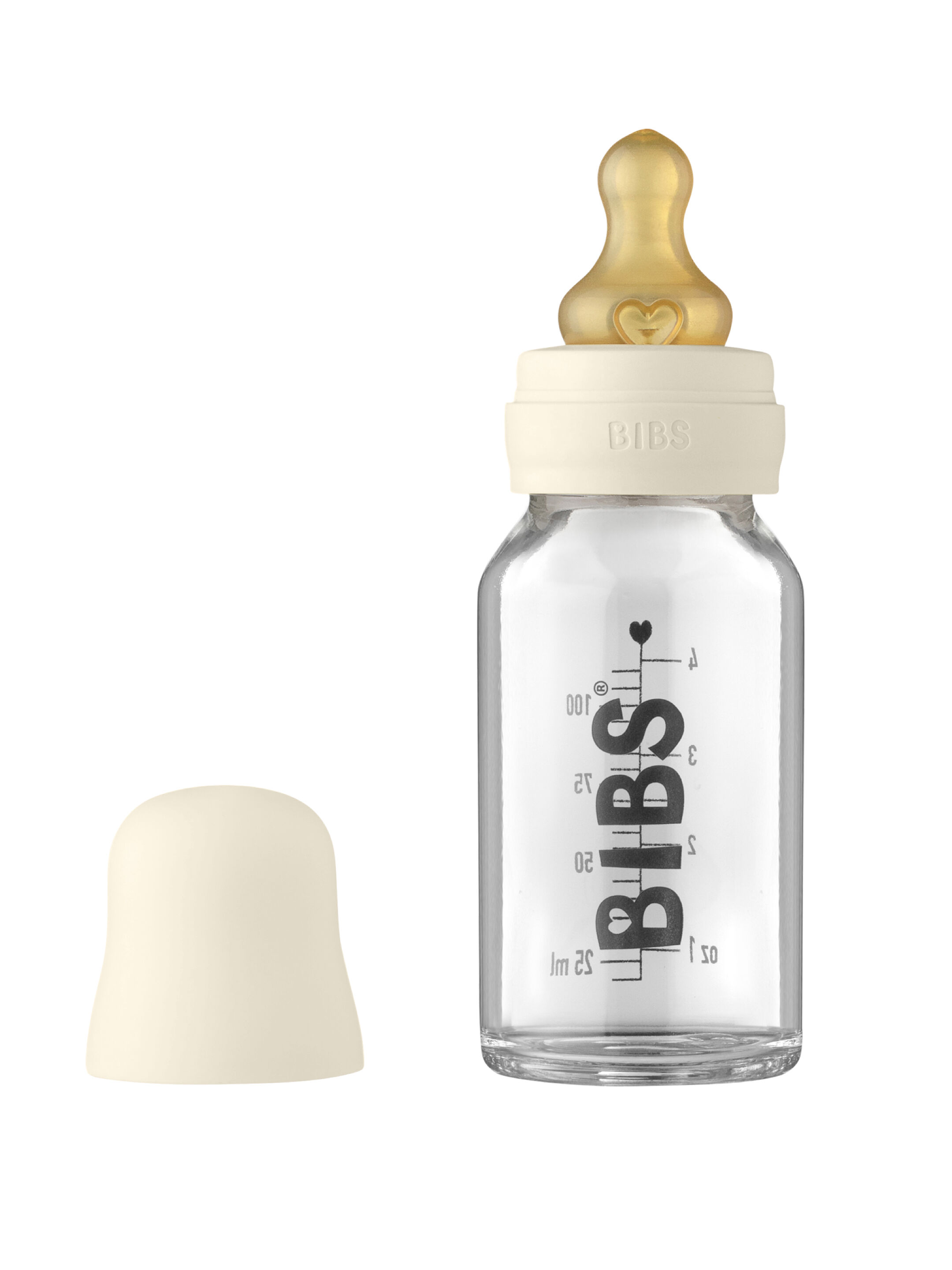 Bibs Baby Glass Bottle - Ivory (110 ml) image number 1