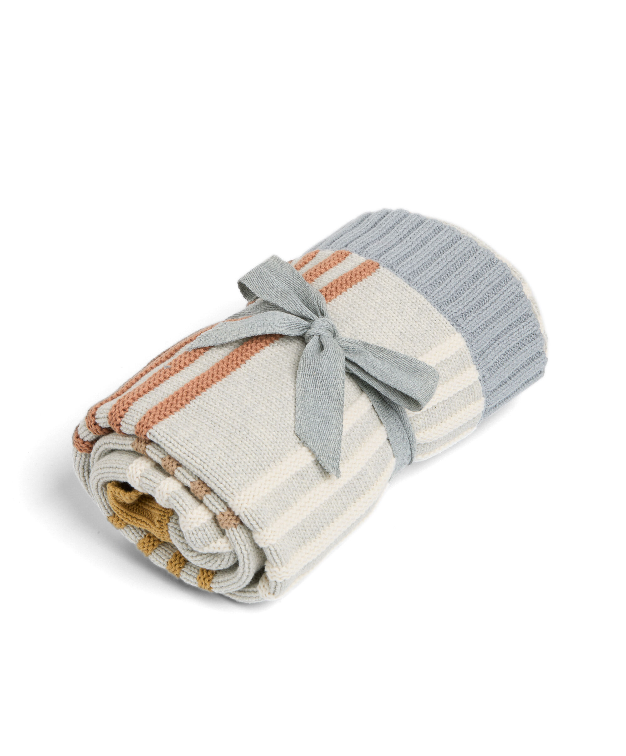 Knitted Blanket - Multi Brder Stripe
