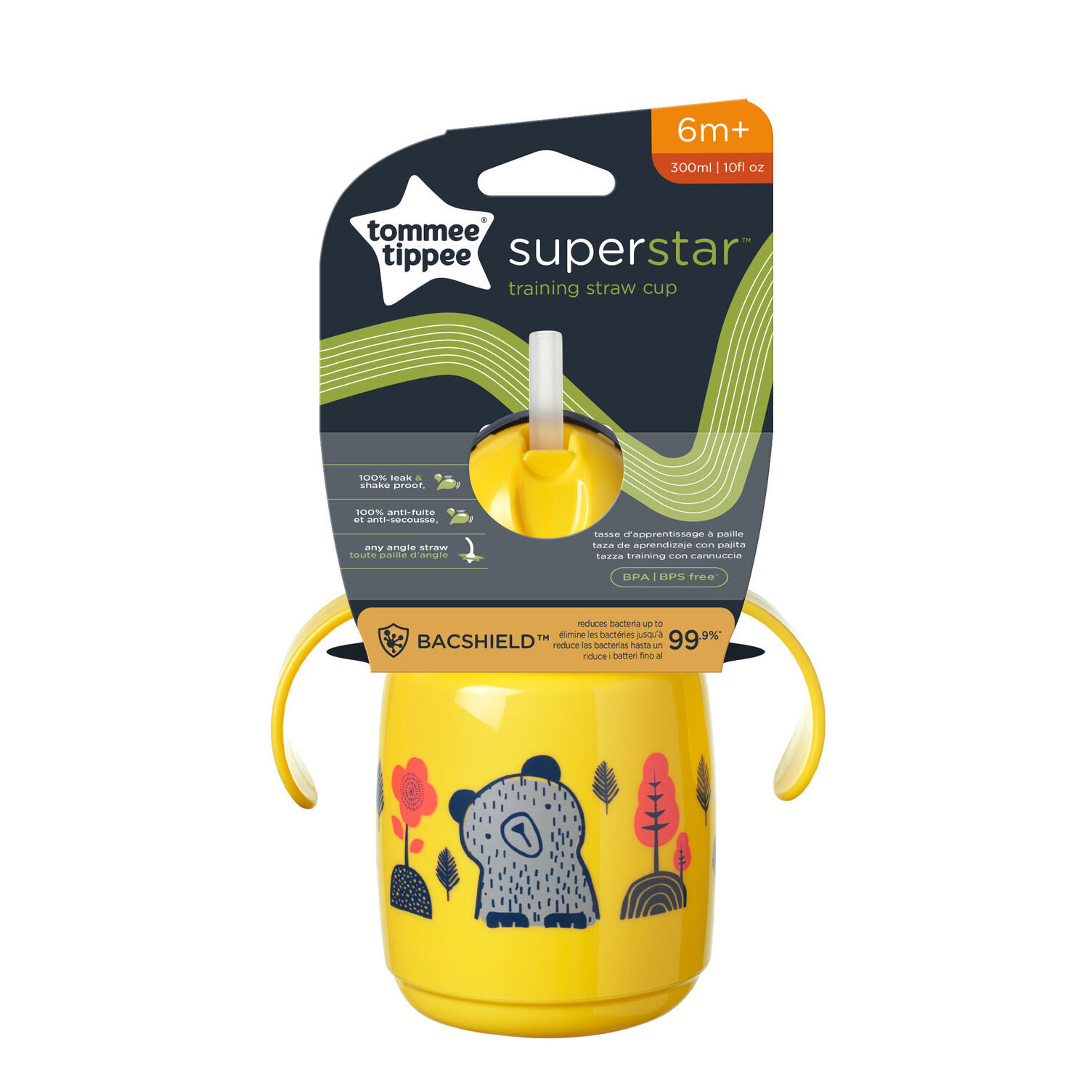 Tommee Tippee Babies Superstar Sippee Training Cup Sippy Straw Bottle, 300ml 6M+ image number 2