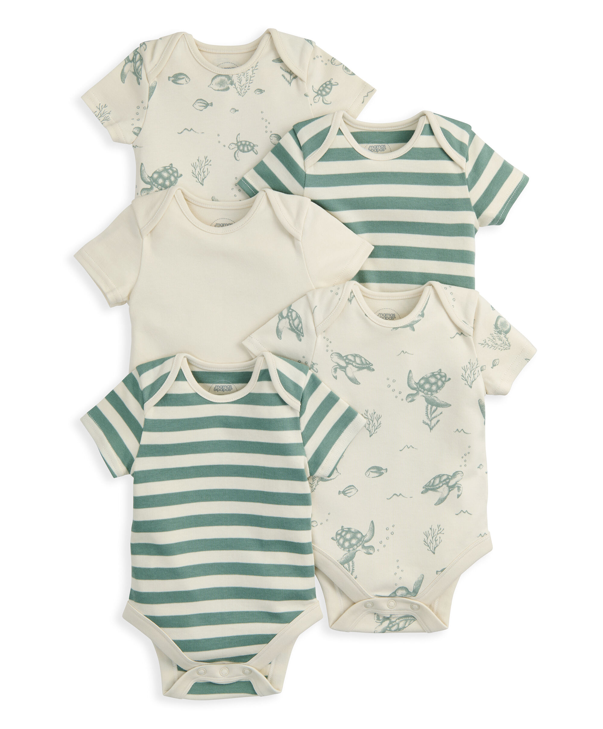 Under the Sea Short Sleeve Bodysuits (Pack of 5)  image number 2