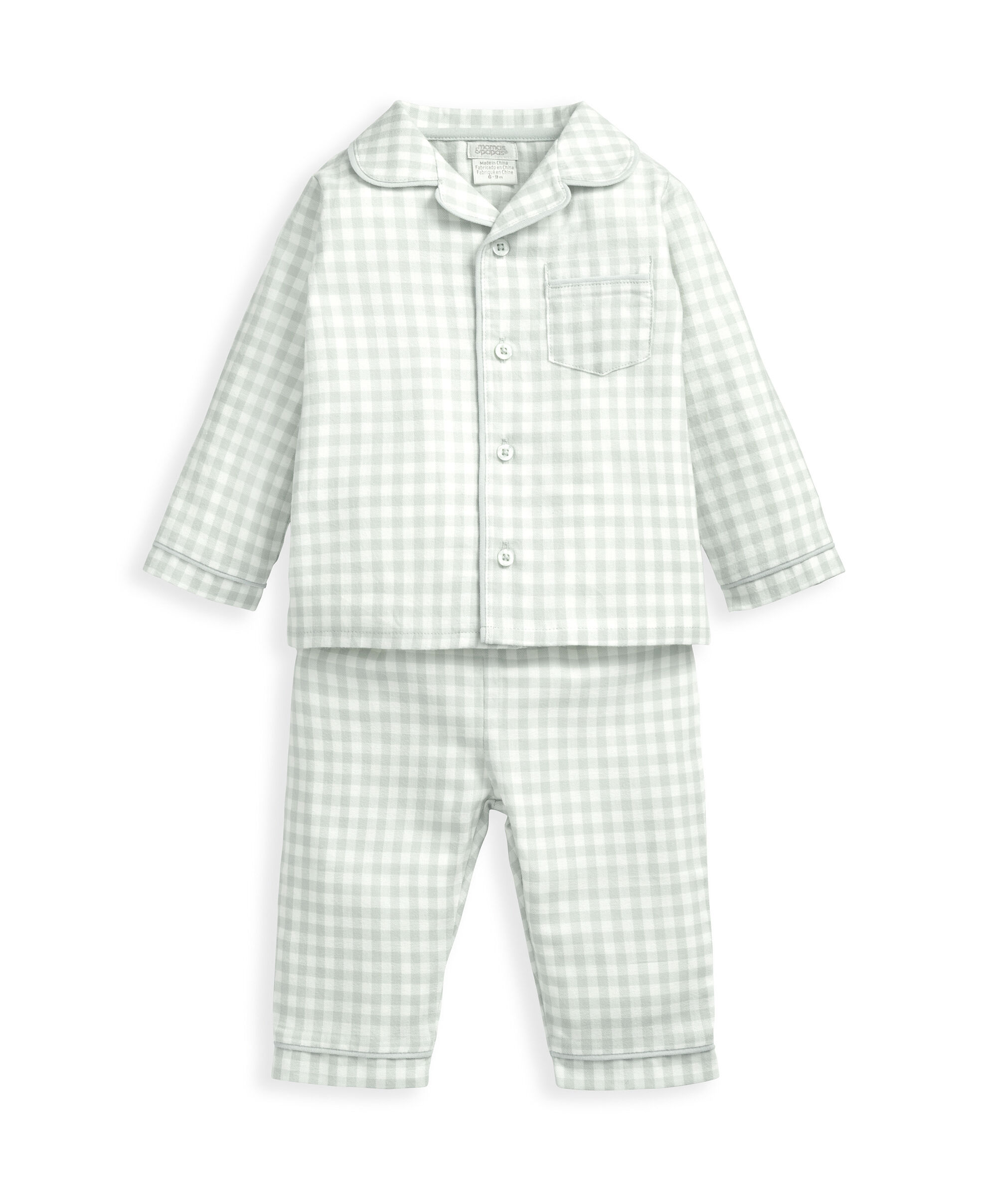 Blue Check Woven Pyjamas image number 2
