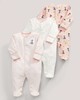 3 pack Ballerina Print All-In-Ones- 0-3 months image number 1