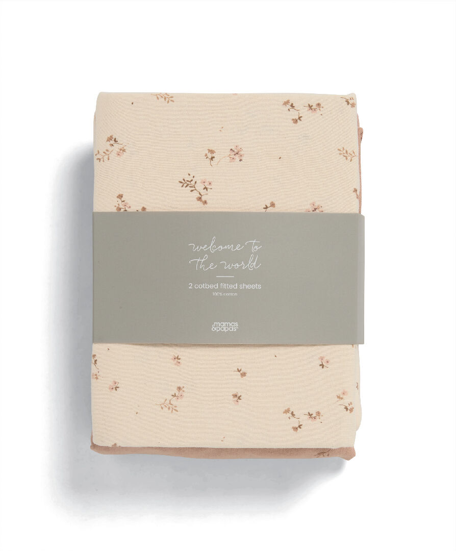 2 Pack Cotbed Fitted Sheets - Wildflower image number 2
