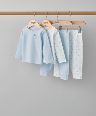 2 Pack Long Sleeve Whale Pyjamas Set