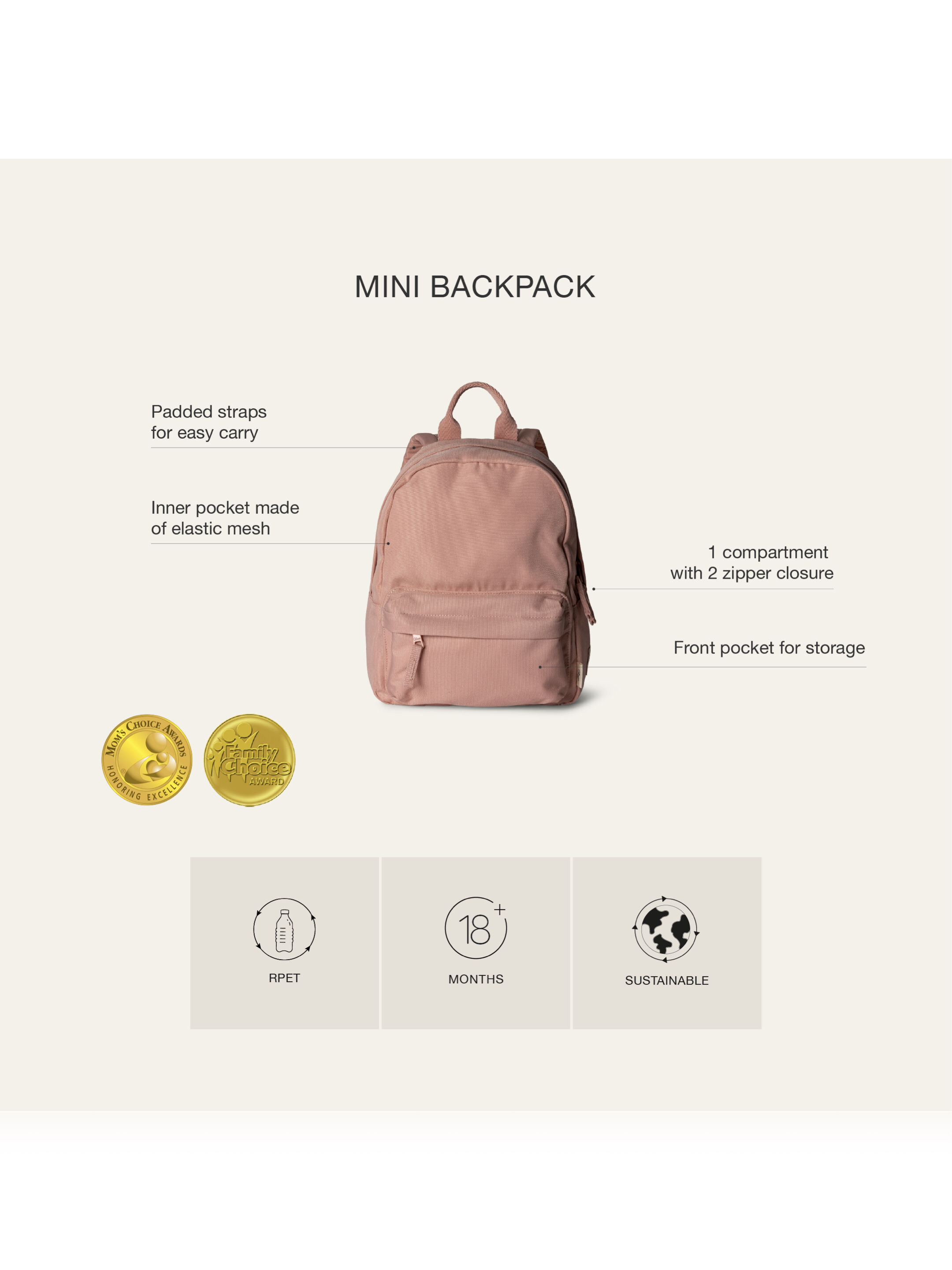 Mini Backpack - Blush Pink image number 4