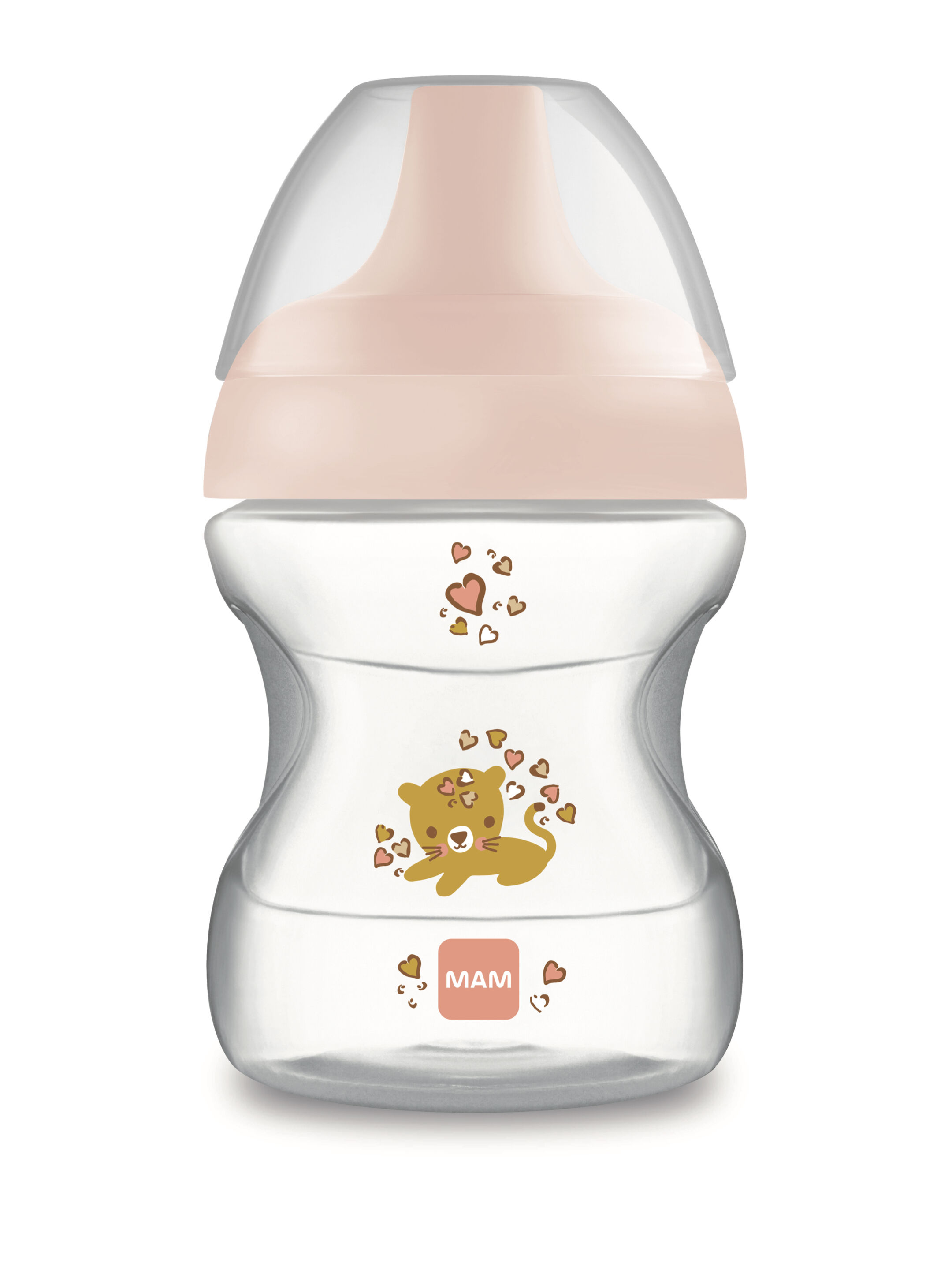 Mam Baby Learn To Drink Cup  Silicone Cup - 6 M+ | Wild Animals, Pink - 190 Ml - Pack of 1 image number 1