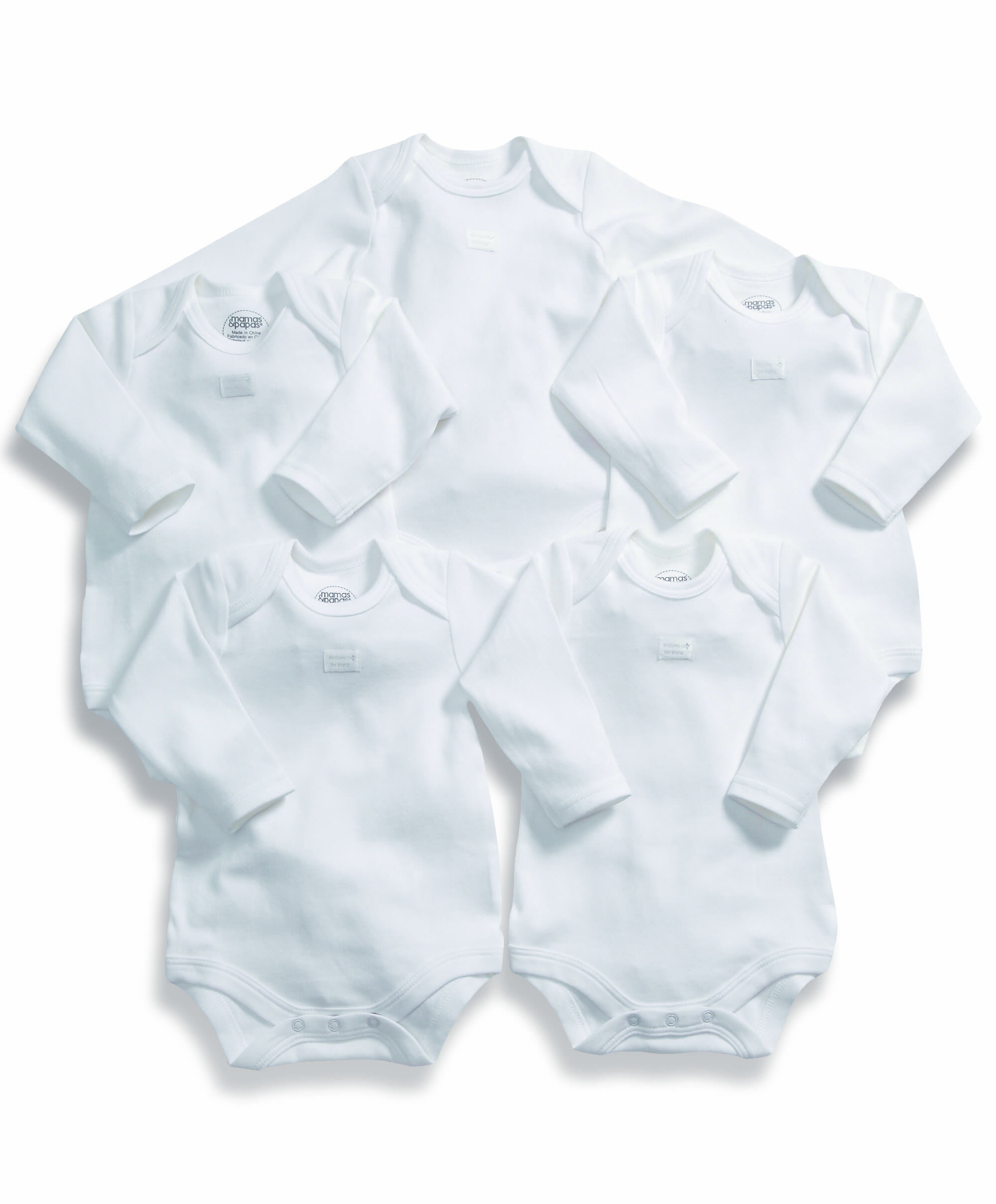 Cotton Long Sleeve Bodysuits 5 Pack image number 1