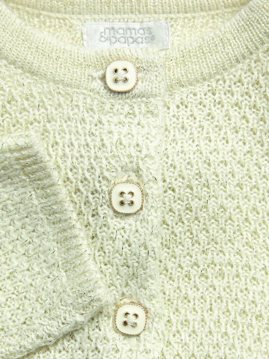 Sparkle Knit Cropped Cardigan Gold- 0-3 image number 5