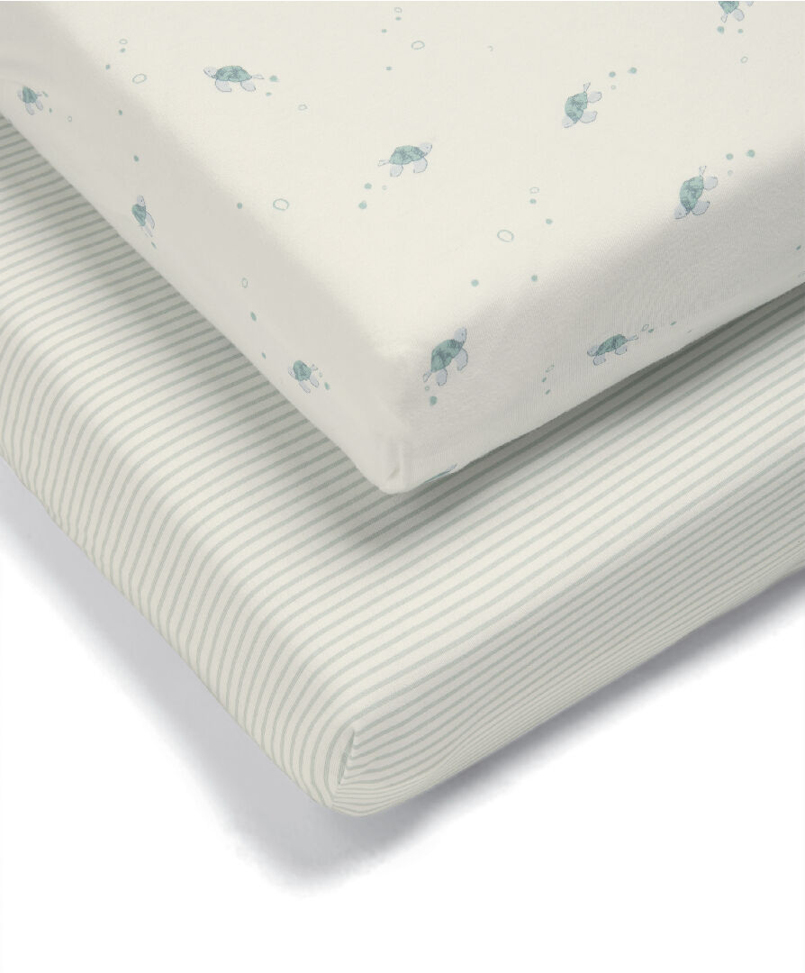 Turtle Cotbed Fitted Sheets - 2 Pack image number 1