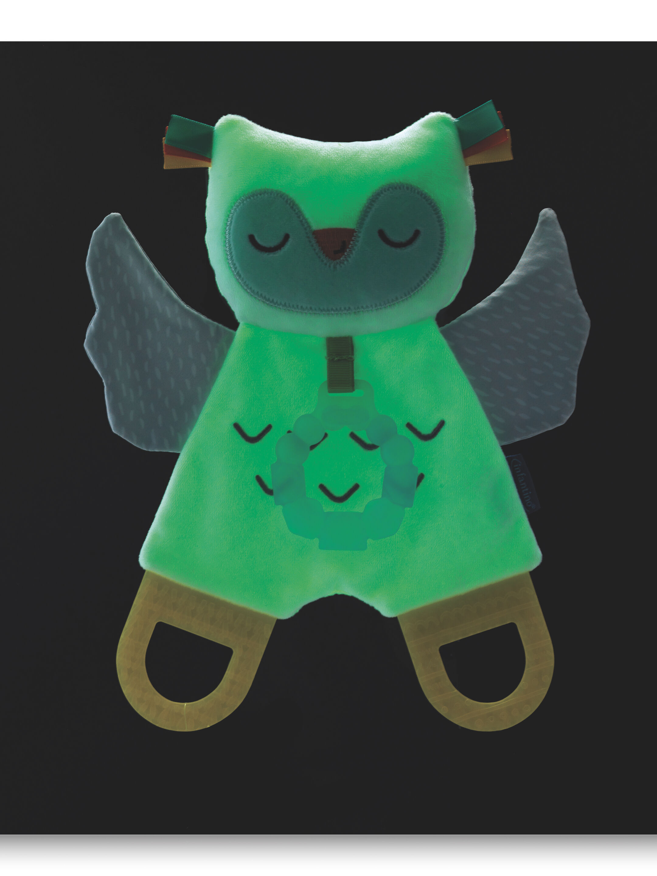 Infantino Glow-In-The-Dark Cuddle & Teether Owl image number 2