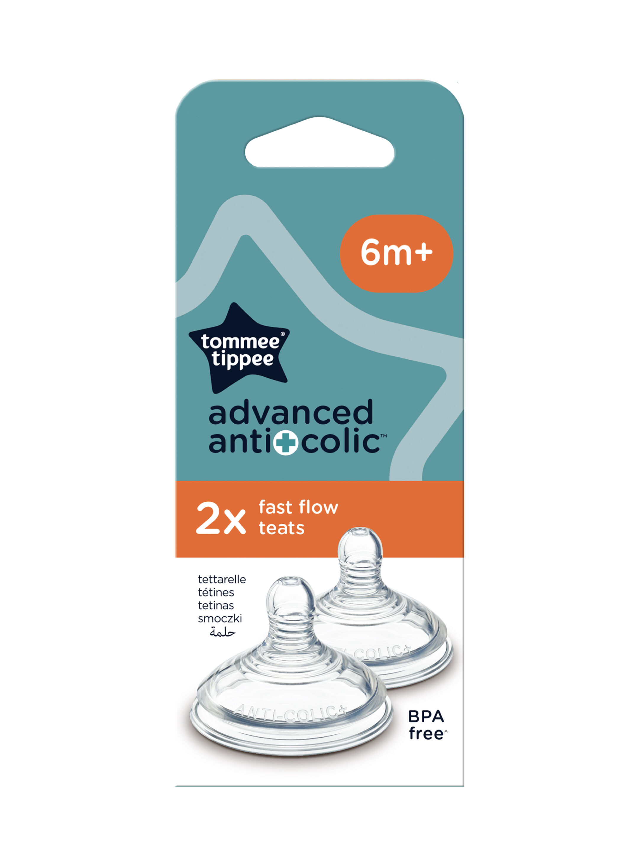 Tommee Tippee Advance Anti-Colic Fast Flow Teat (Pack of 2) image number 1