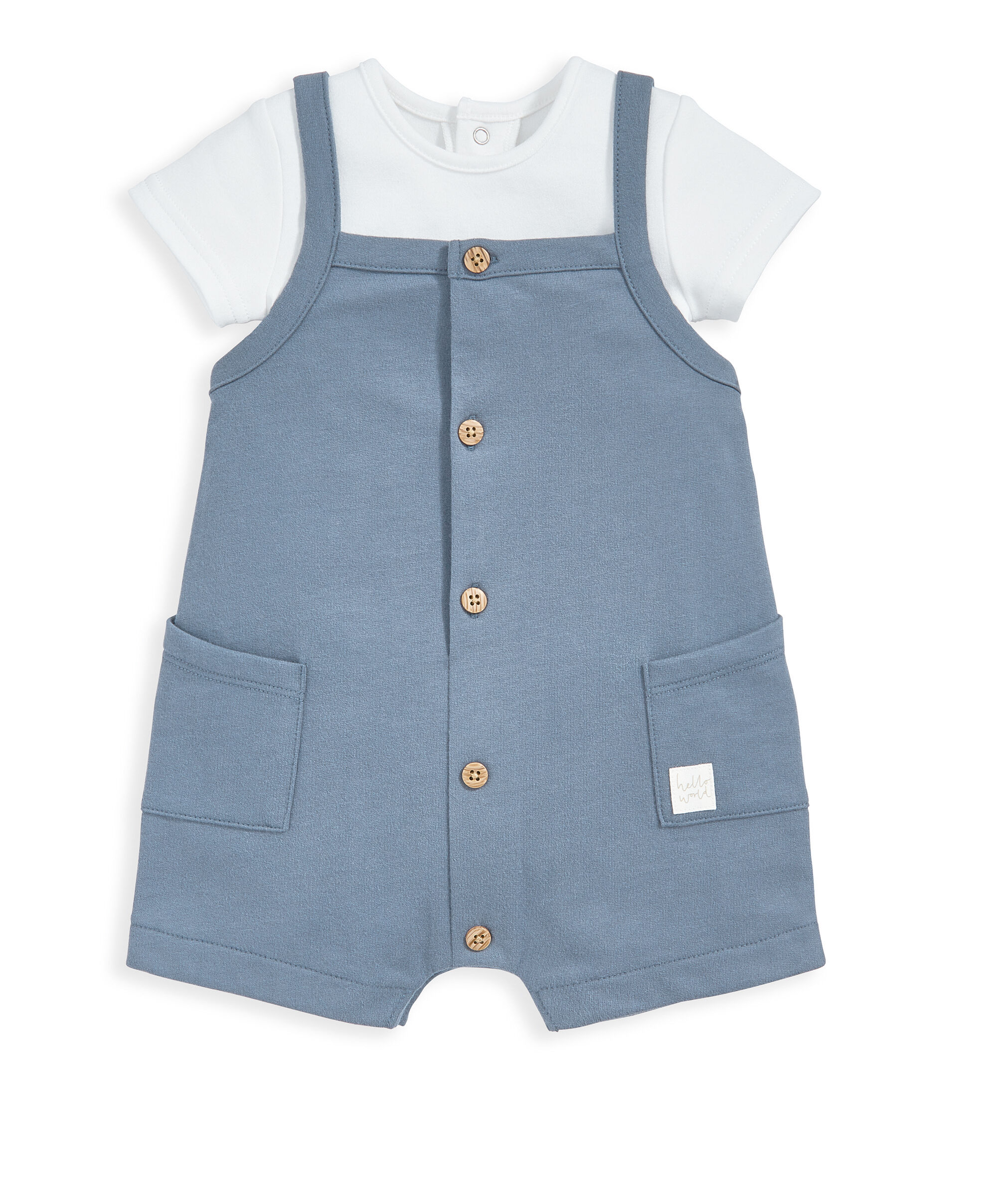 2 Piece Blue Romper & Bodysuit image number 2