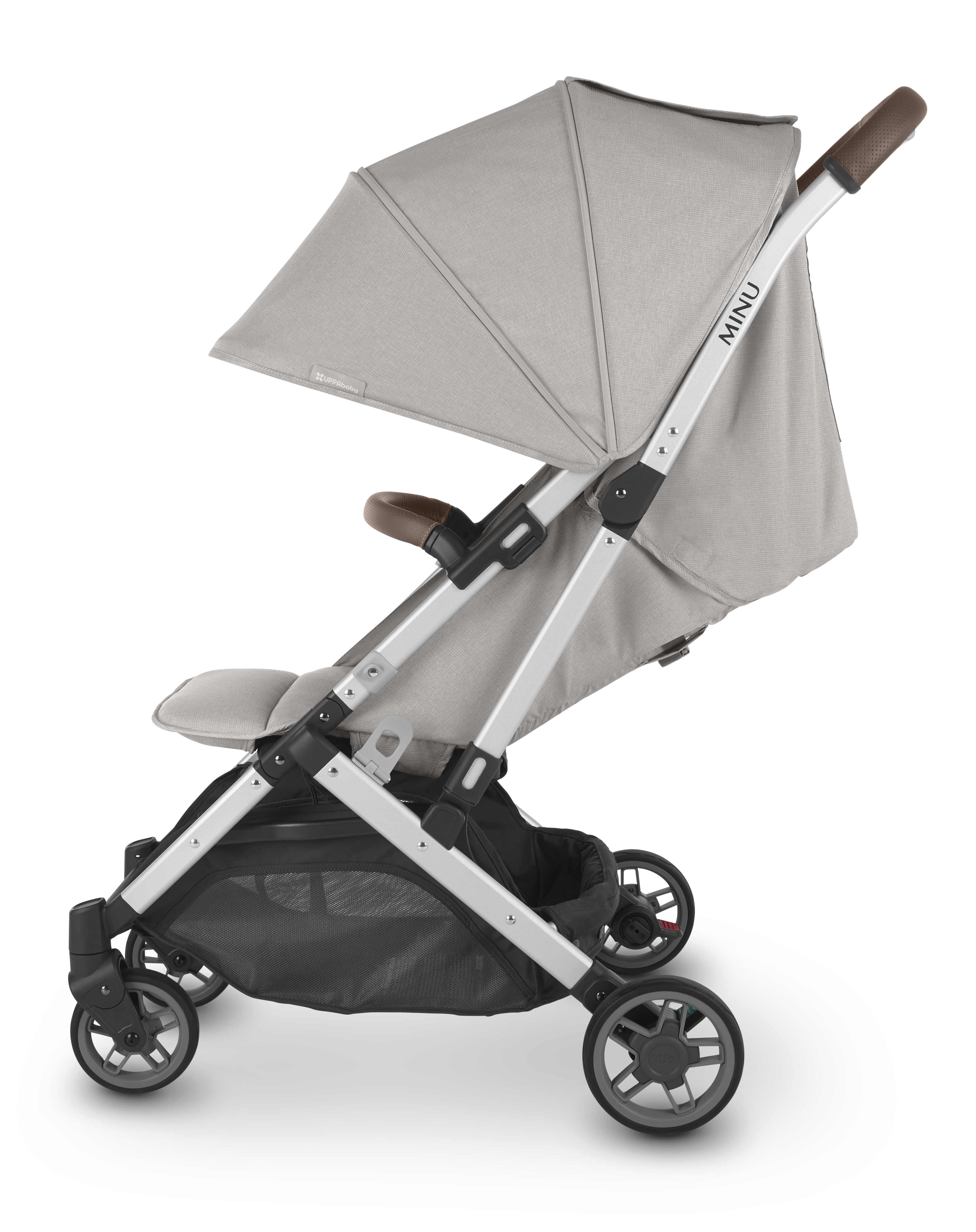 Minu V2 Stroller - Stella - Grey M&eacute;lange | Silver Frame | Chestnut Leather image number 1