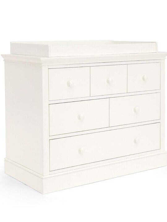 Oxford Wooden 6 Drawer Dresser & Baby Changing Unit - White image number 1