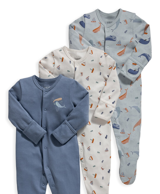 Whale Sleepsuits 3 Pack image number 3