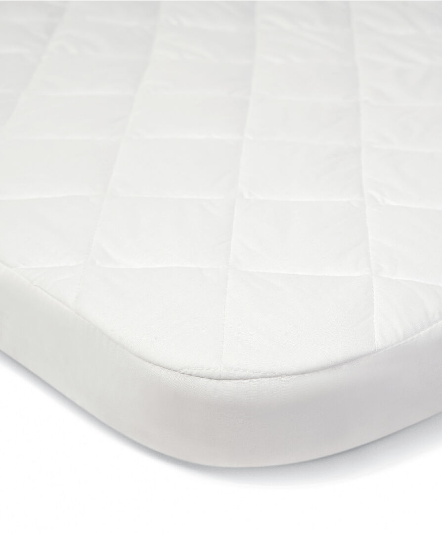 Lua Bedside Crib Mattress Protector - White
