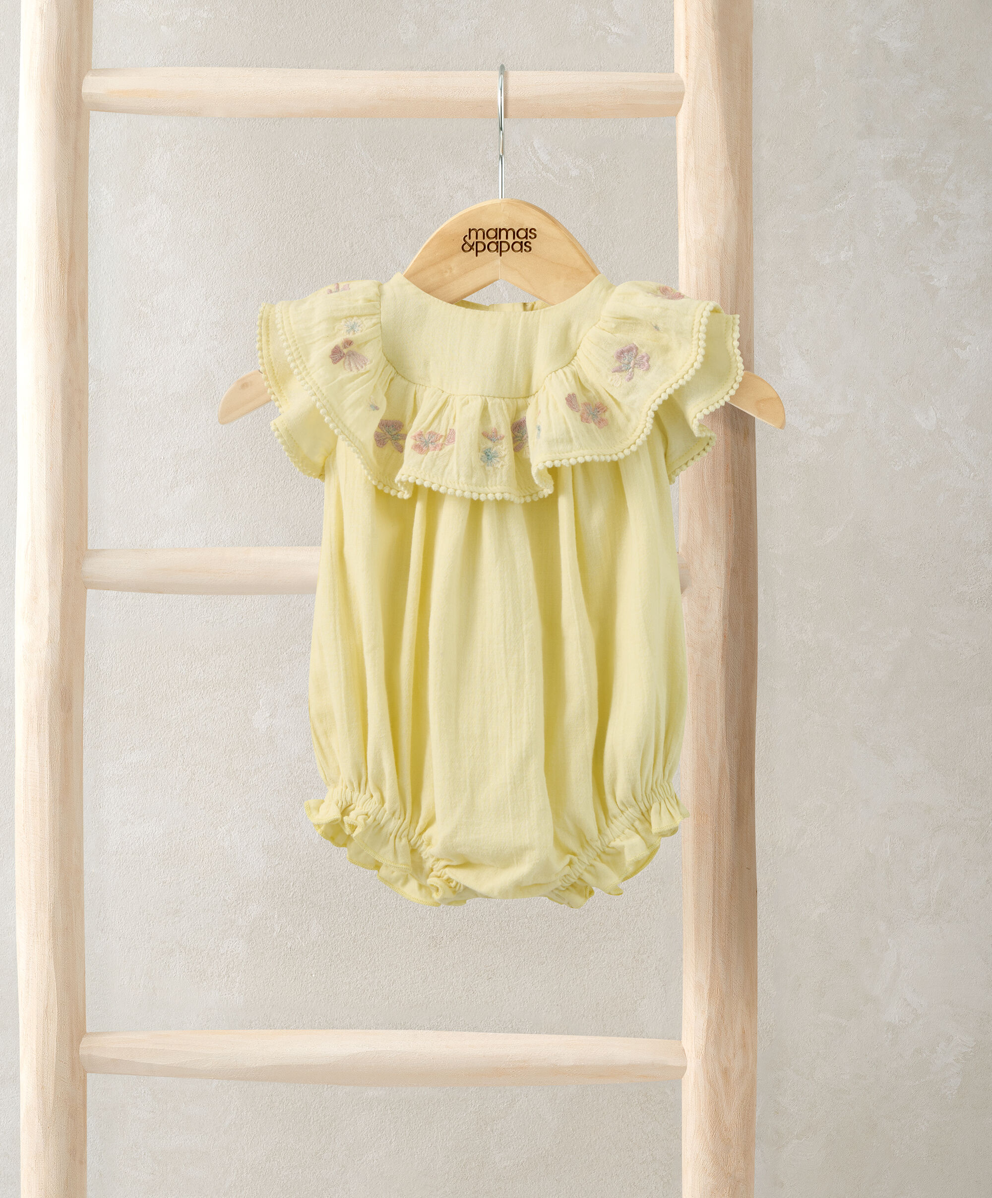 Embroidered Frill Romper image number 1