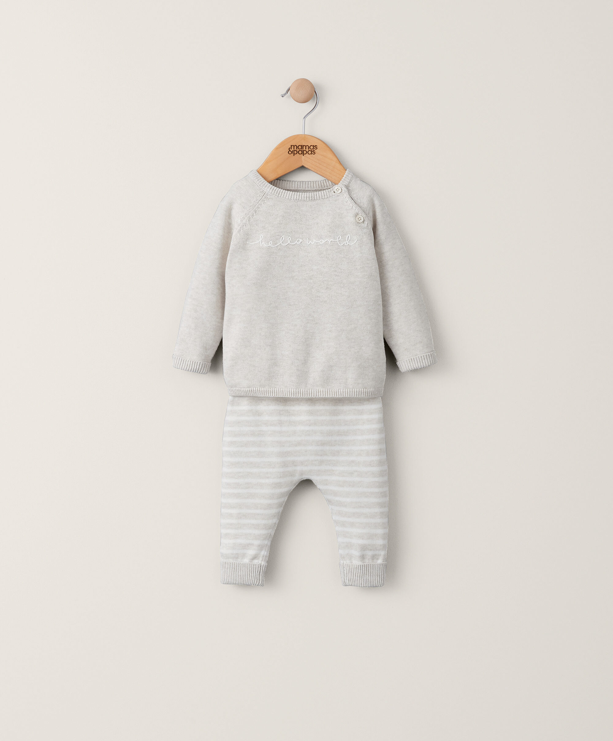 2 piece White Hello World Knit Set image number 1
