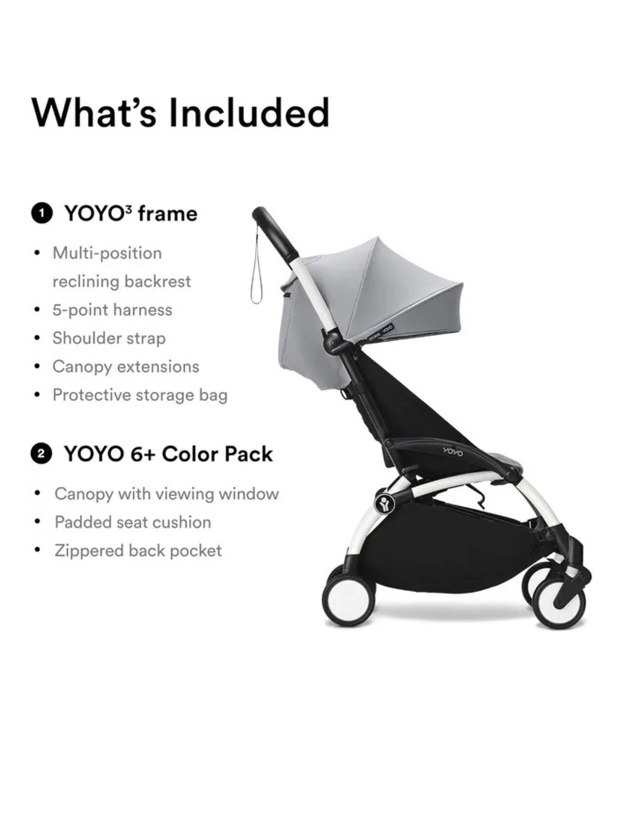 Stokke YOYO3 White Frame with 6+ Color Pack Stone (2 Pieces) image number 3