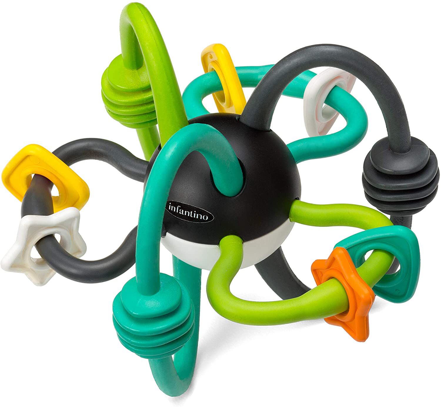 INFANTINO SHAKE & TEETHE FLEXIBLE RATTLE BALL image number 1