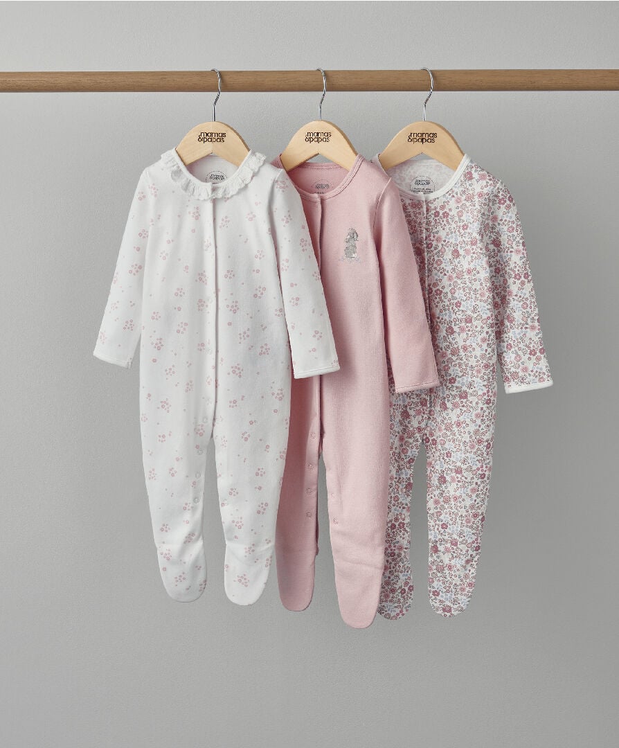Newborn baby girl sleepsuits on sale