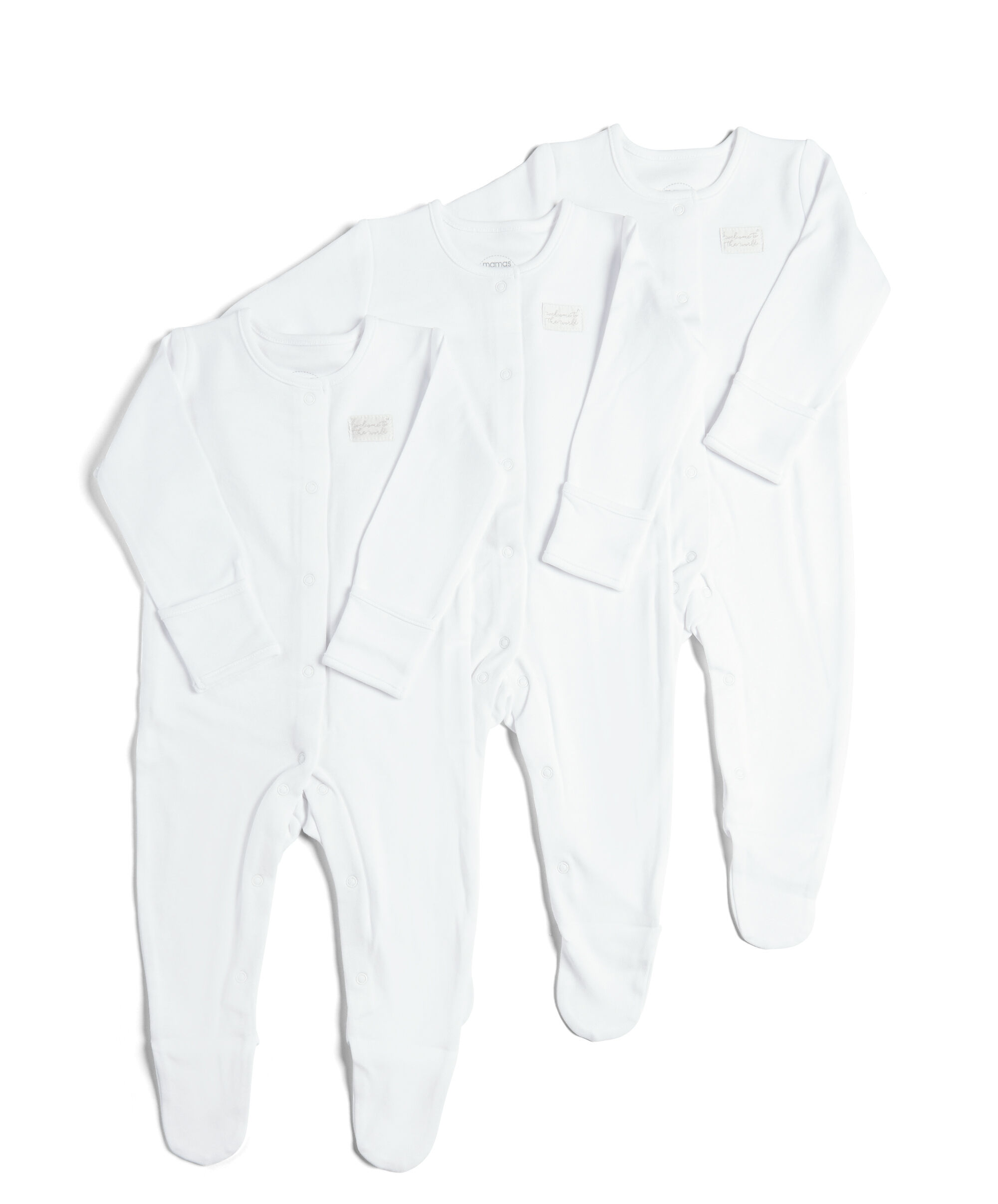 Pack of white hotsell sleepsuits