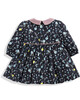 Floral Print Cotton Dress with Collar Navy- 0-3 image number 4