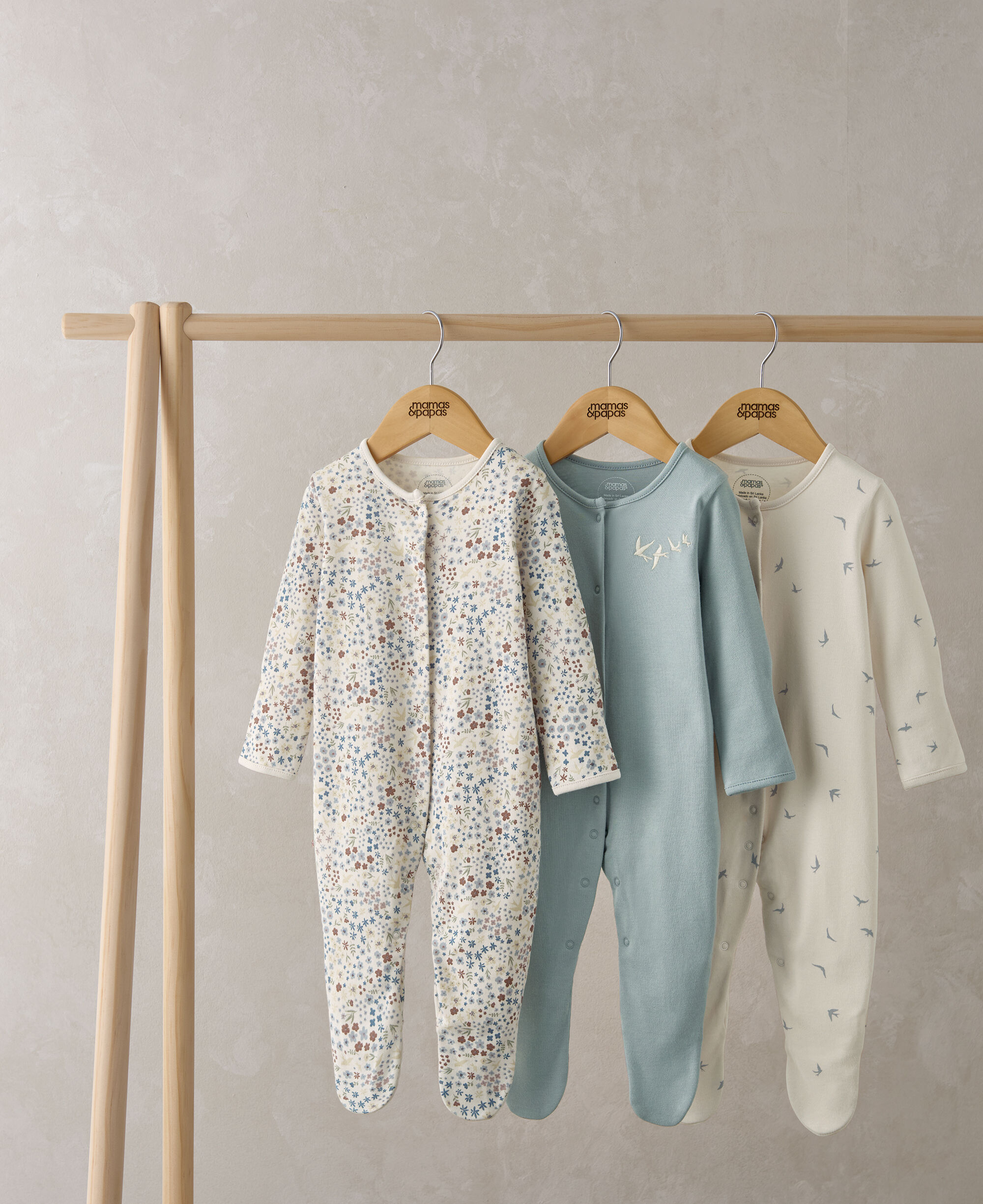 Ditsy Floral Sleepsuits (Set of 3)