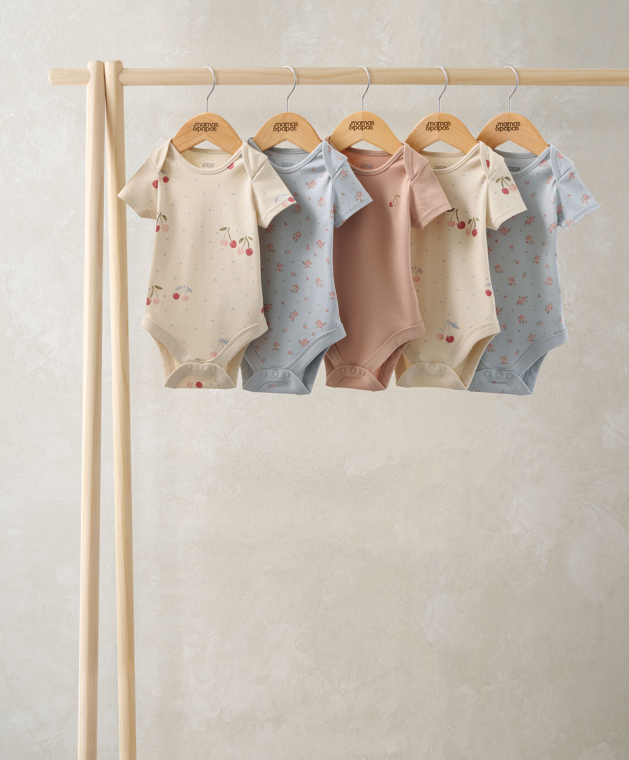 Cherries Short Sleeve Bodysuits (Pack of 5) 