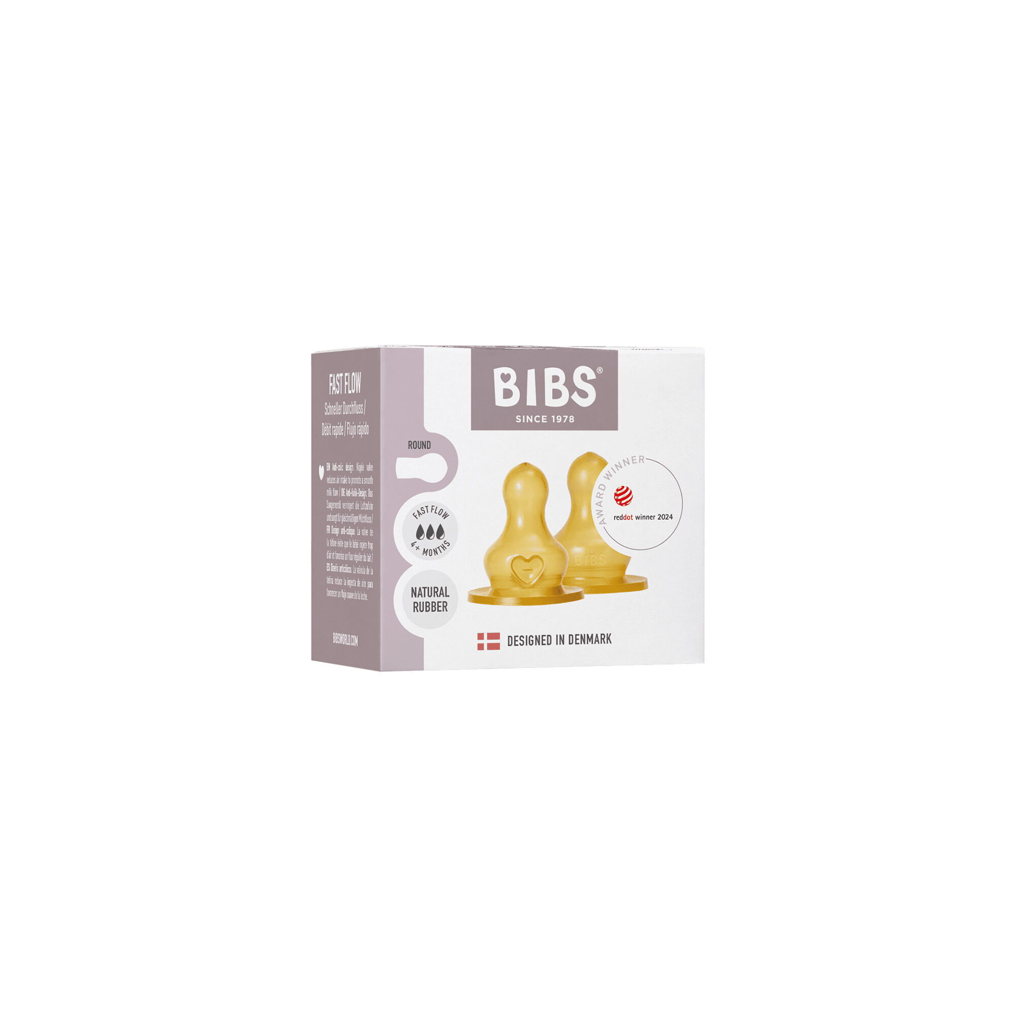 BIBS Baby Bottle Nipple Round Latex 2 Pack Fast Flow image number 2