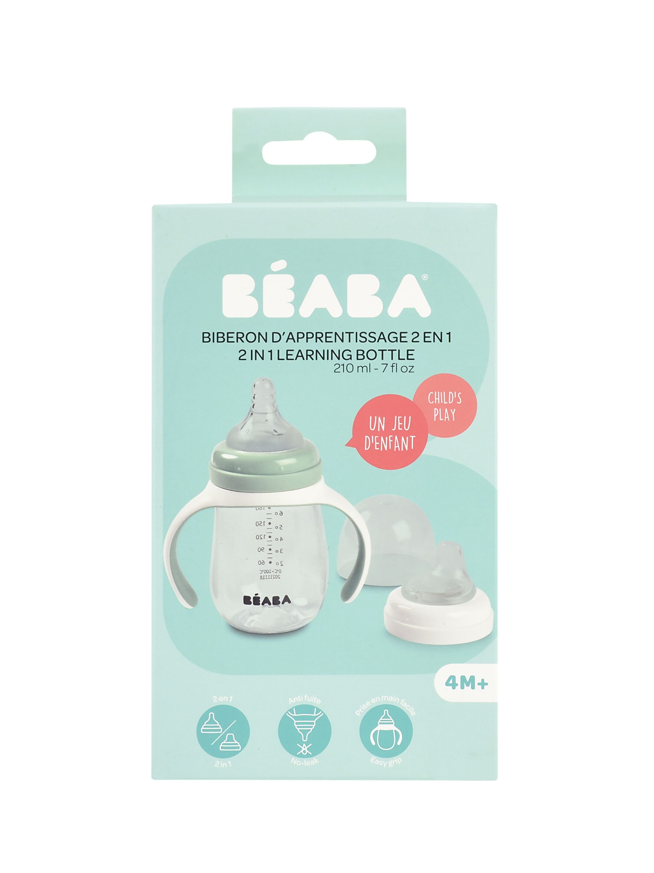 Beaba 2-in-1Learning Cup - Sage Green image number 3