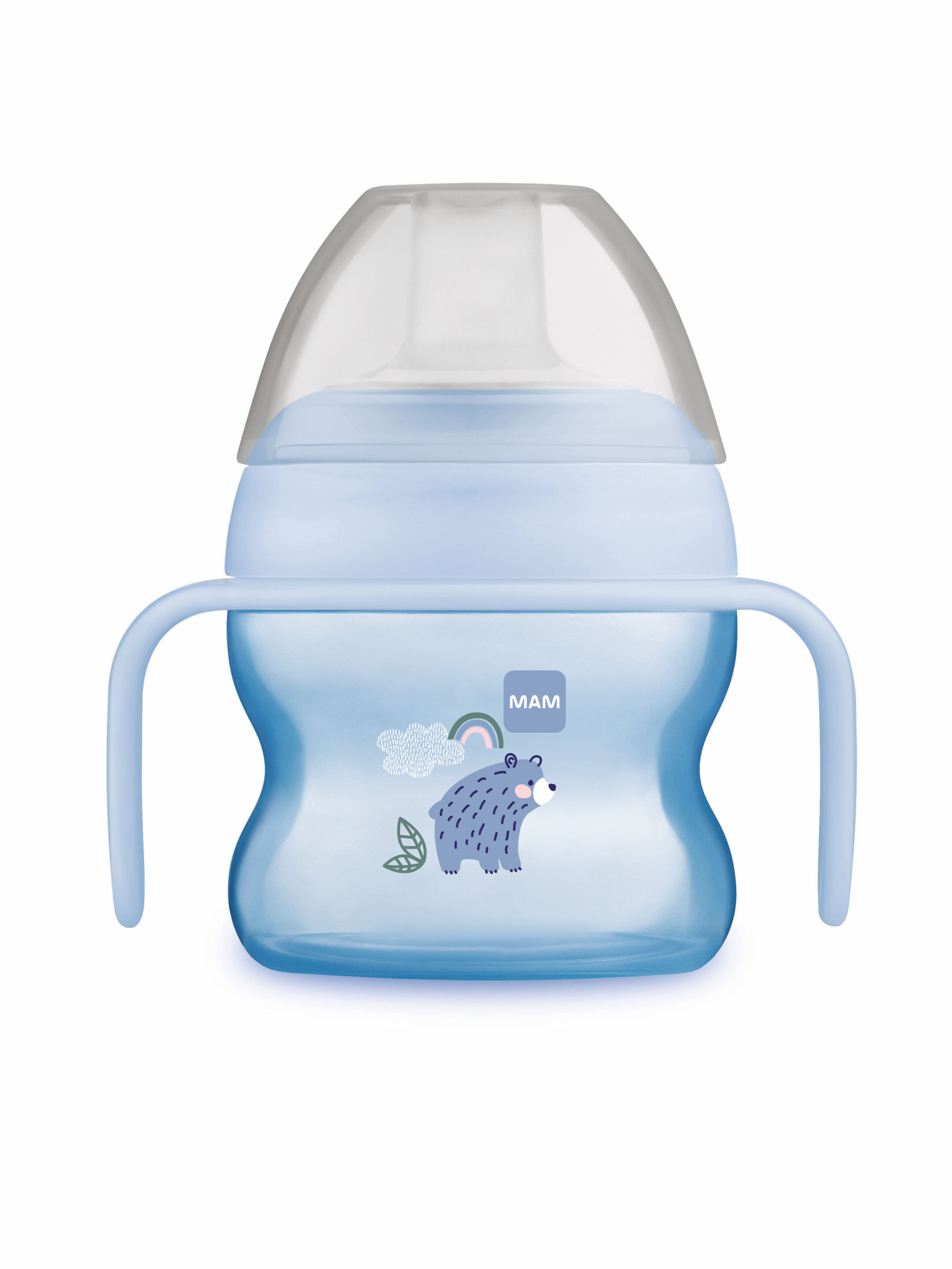Mam Baby Starter Cup  Silicone Cup - 4 M+ | Fores Blue - 150 Ml - Pack of 1 image number 1
