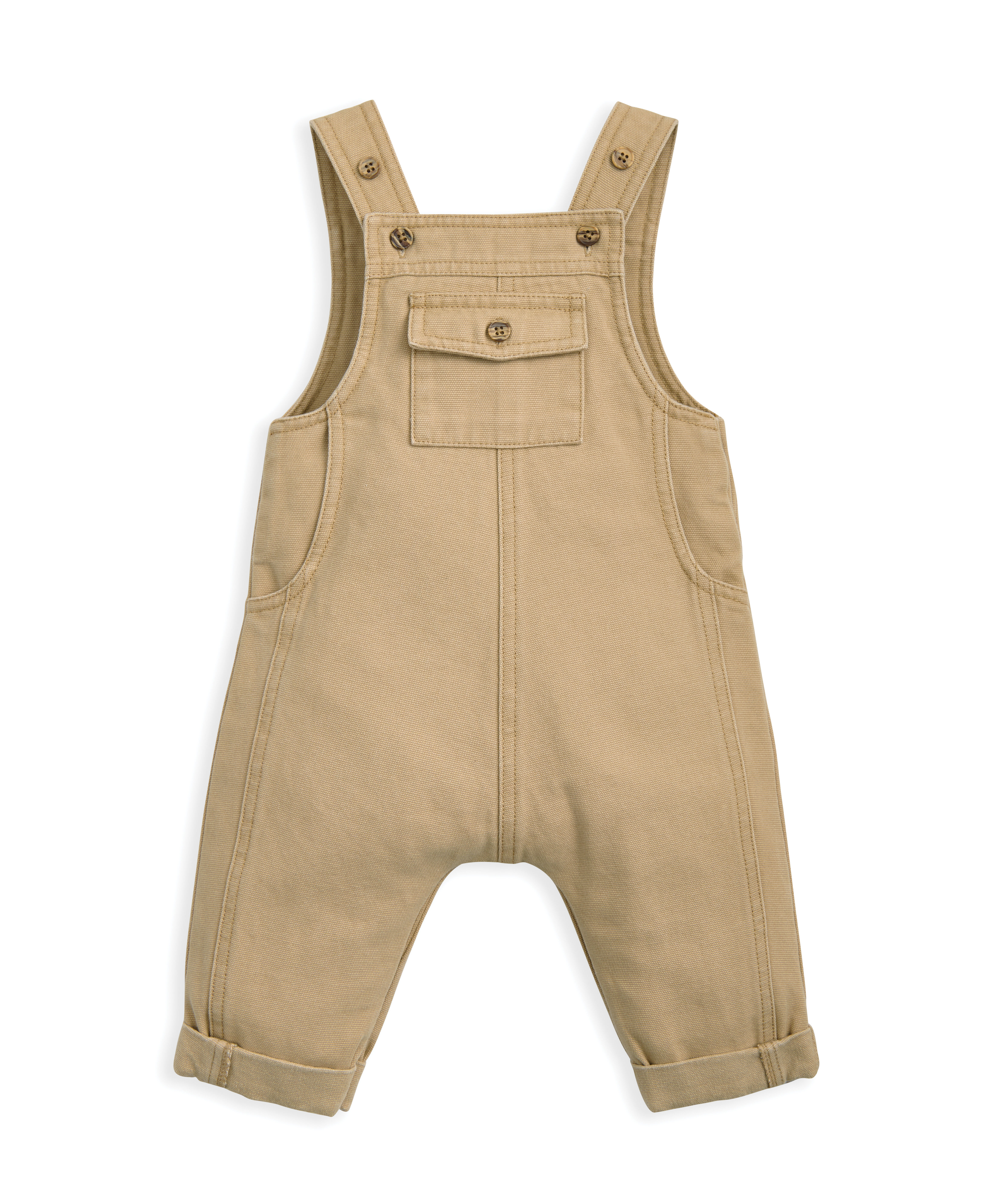 2Pc Taupe Dungaree Set image number 2