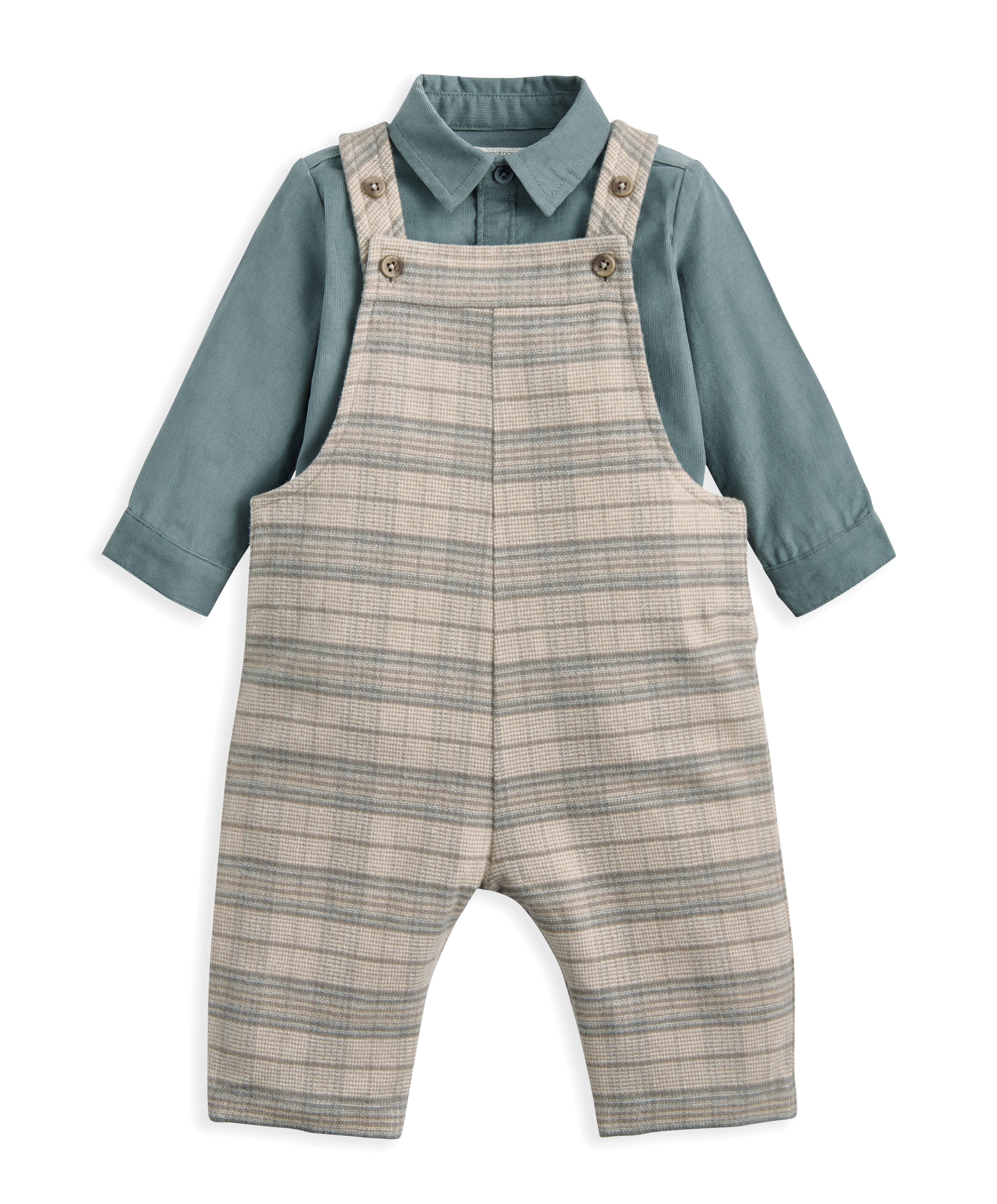2Pc Check Dungaree Set image number 2